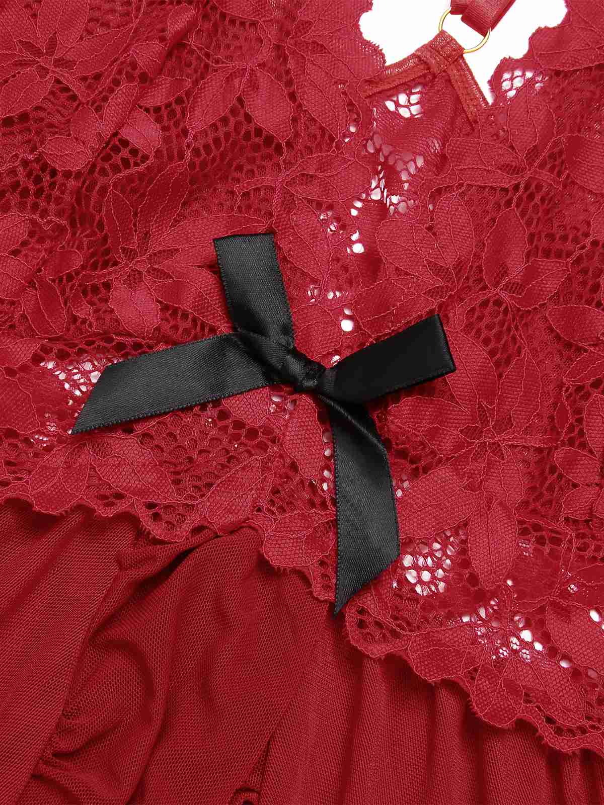 1950s Spaghetti Strap Lace Sheer Nightgown - Image 3