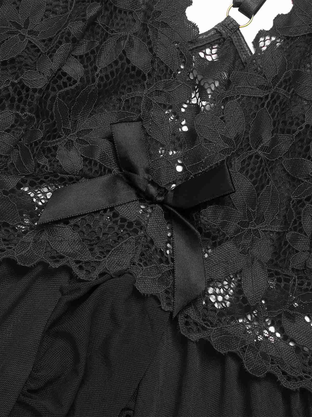 1950s Spaghetti Strap Lace Sheer Nightgown - Image 6