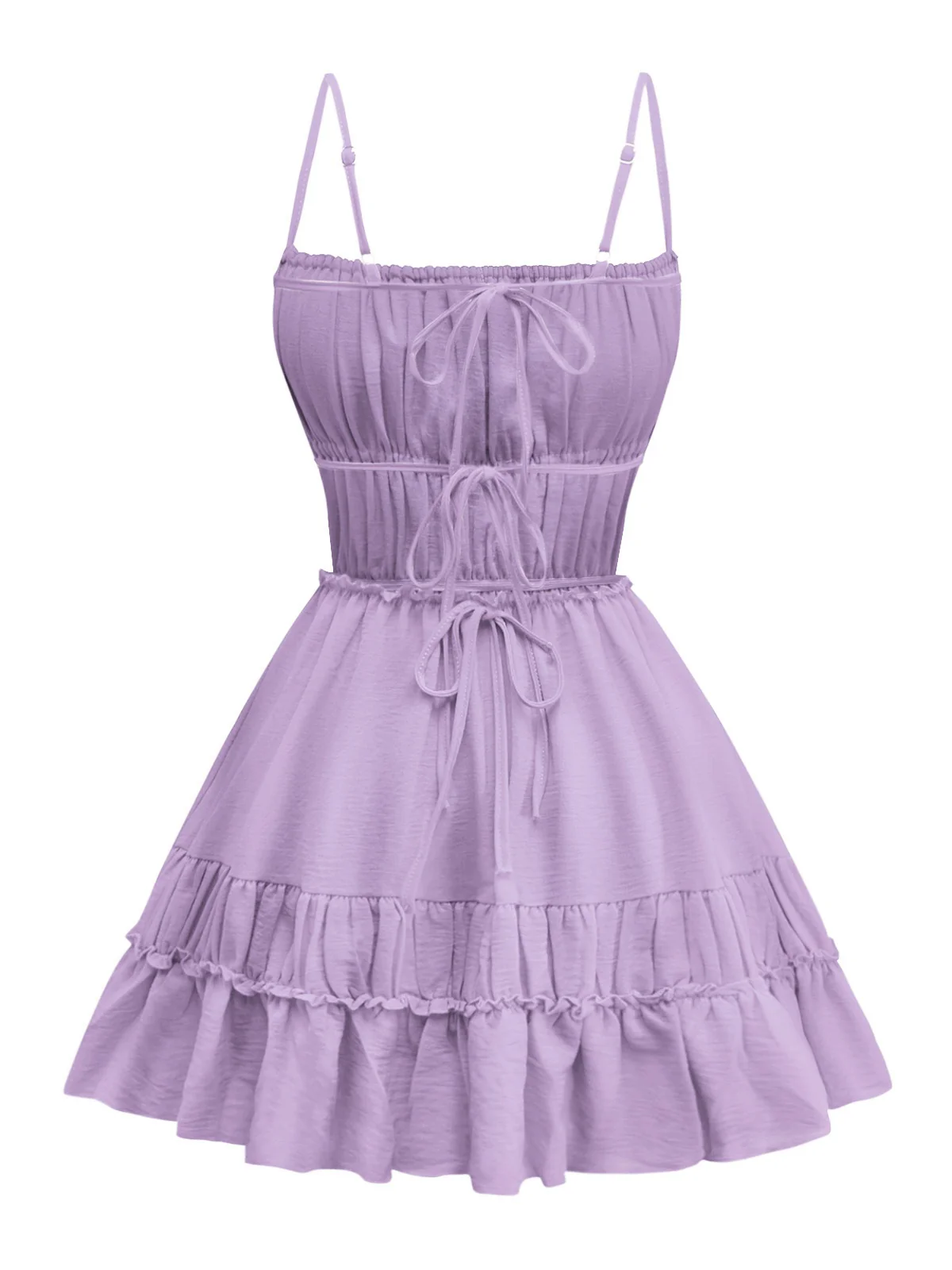 1950s Spaghetti Strap Lace-Up Backless Skater Dress - Image 10
