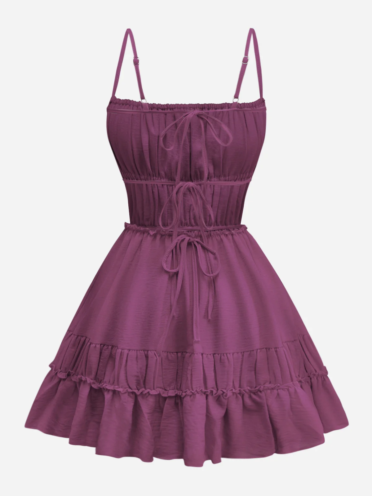 1950s Spaghetti Strap Lace-Up Backless Skater Dress - Image 2