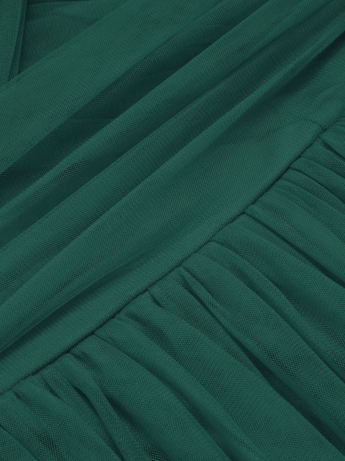 1950s Spaghetti Strap Off-Shoulder Mesh Dress - Image 11