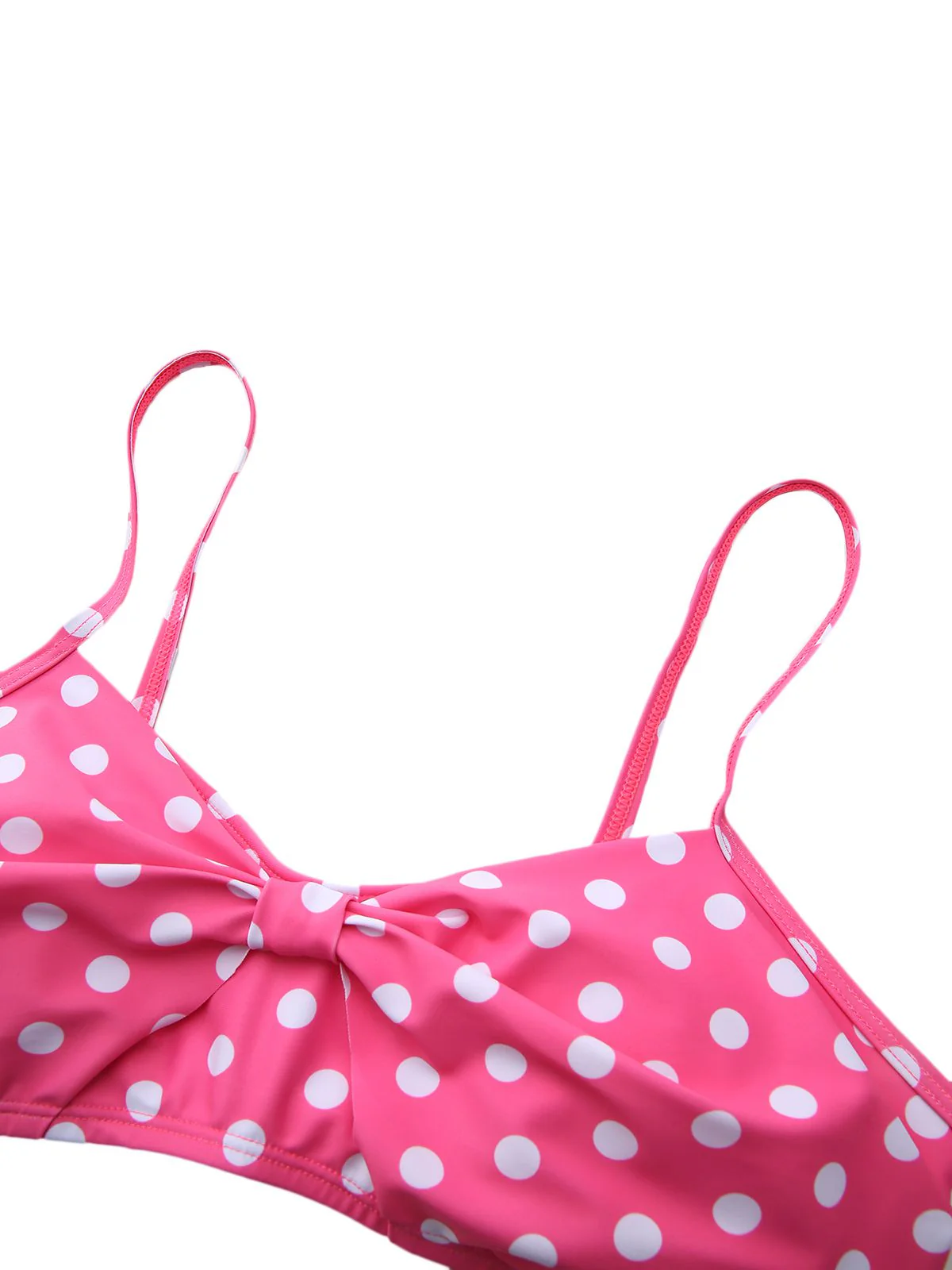 1950s Spaghetti Strap Polka Dot Striped Bow Bikini Set - Image 4