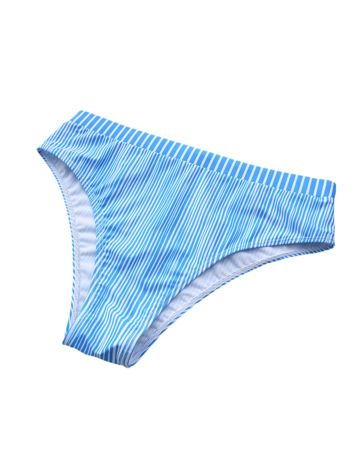 1950s Spaghetti Strap Polka Dot Striped Bow Bikini Set - Image 8
