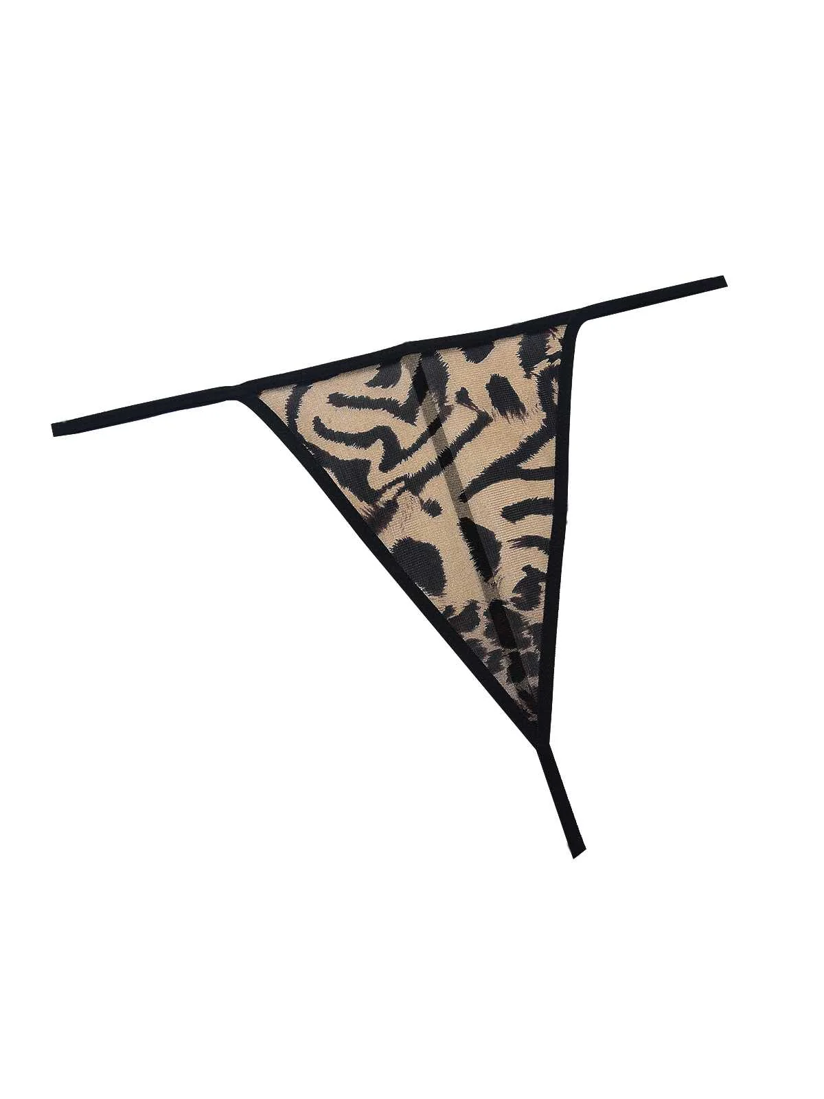 1950s Spaghetti Strap Slit Leopard Lace Nightgown - Image 4