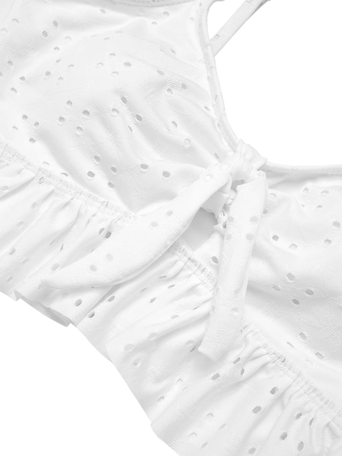 1950s Spaghetti Strap Solid Ruffles Swimsuit & Cover-Up - Image 14