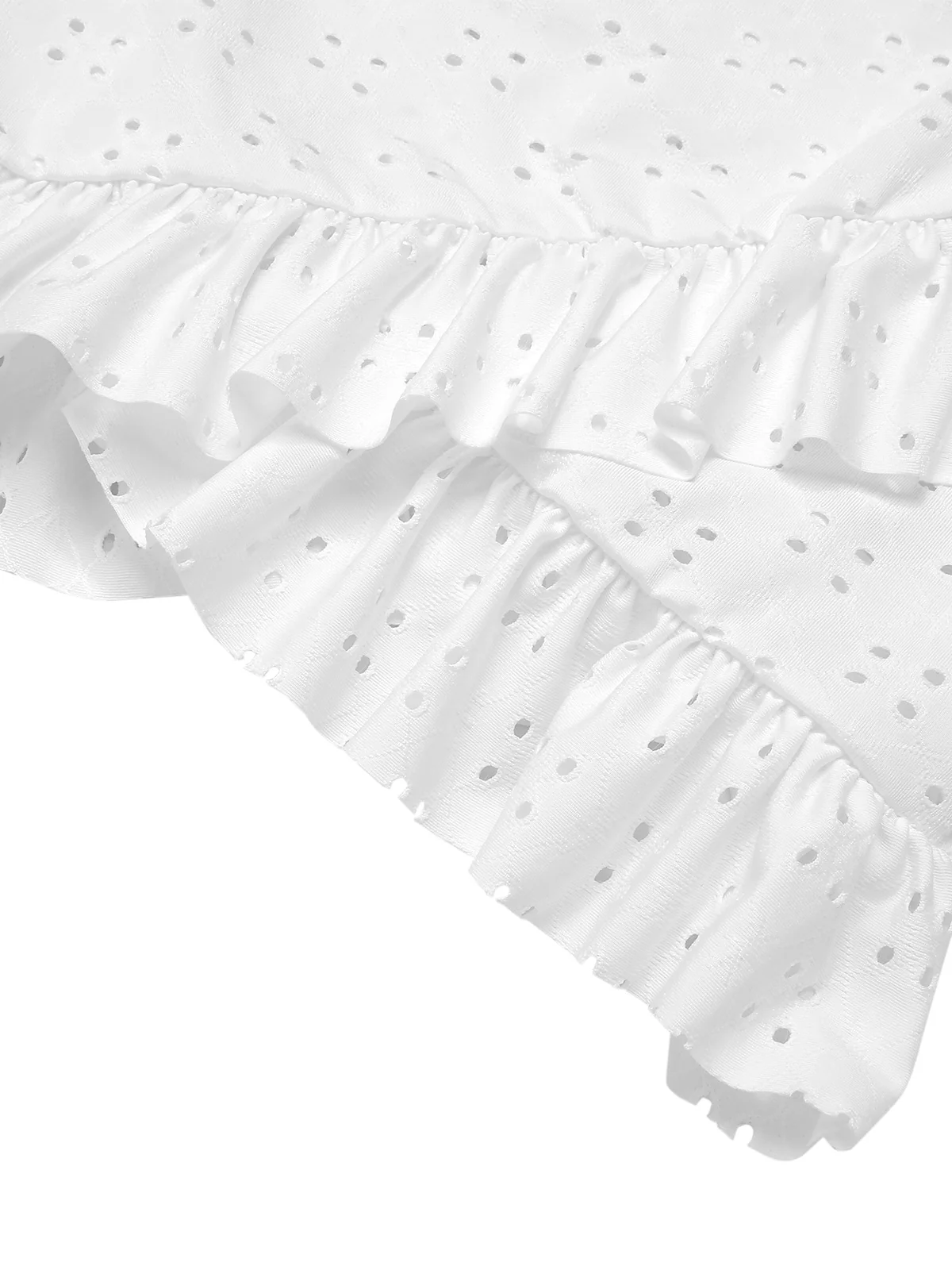 1950s Spaghetti Strap Solid Ruffles Swimsuit & Cover-Up - Image 15