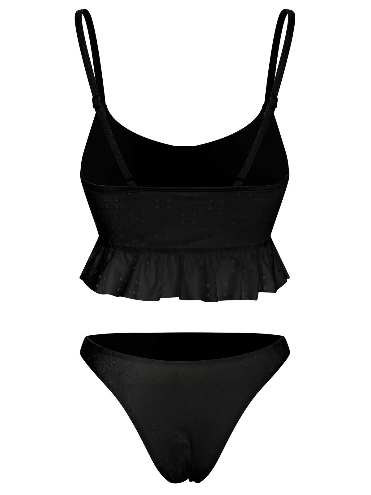 1950s Spaghetti Strap Solid Ruffles Swimsuit & Cover-Up - Image 22