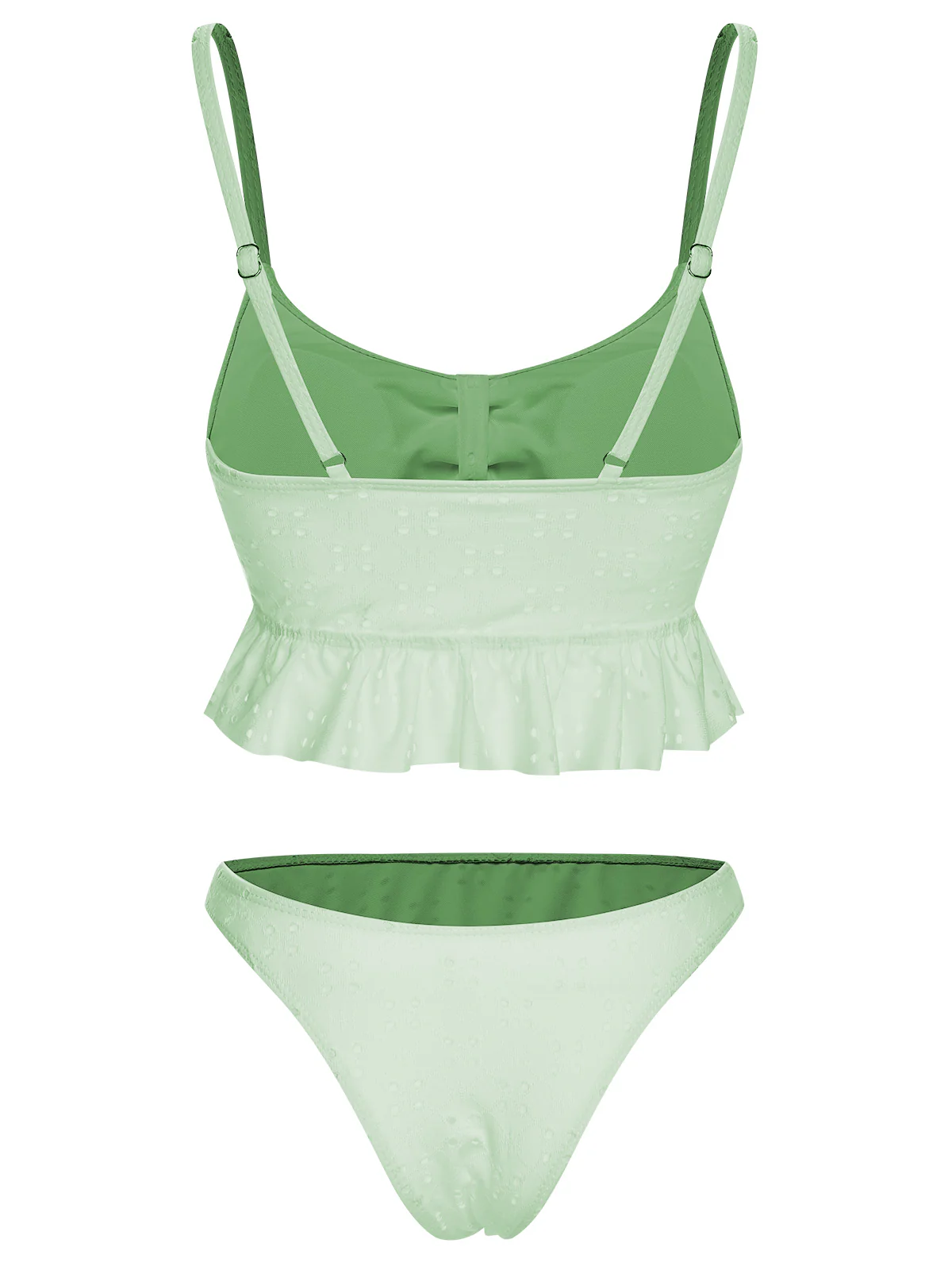 1950s Spaghetti Strap Solid Ruffles Swimsuit & Cover-Up - Image 28