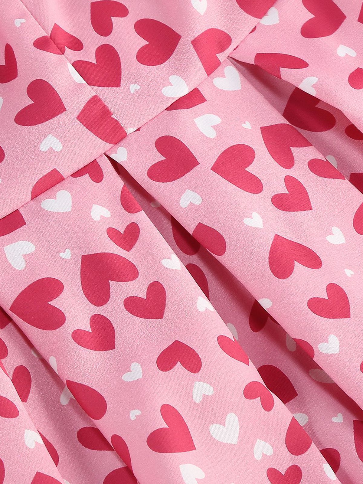 1950s Square Neck Heart Dots Dress - Image 10
