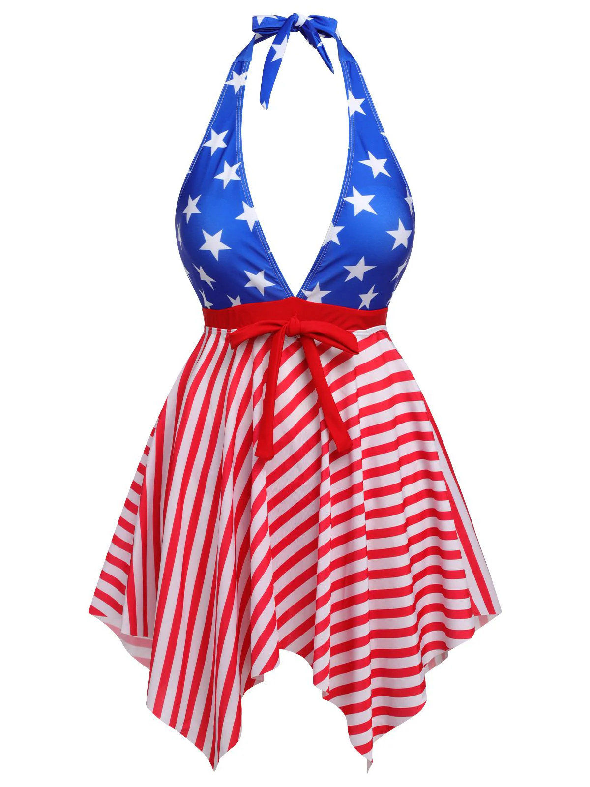 1950s Star Stripe Halter Swimsuit - Image 2