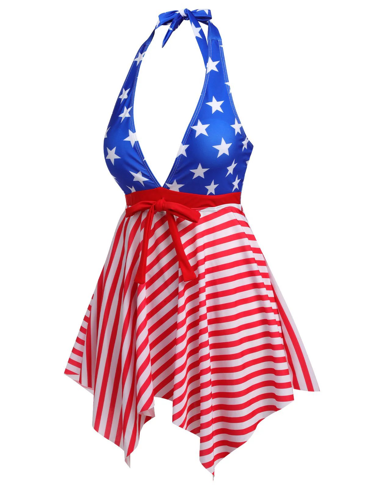 1950s Star Stripe Halter Swimsuit - Image 3