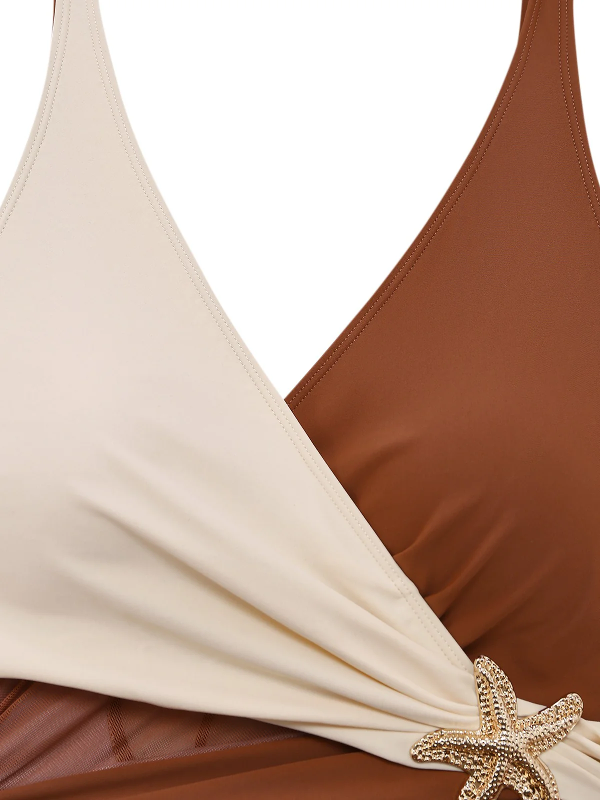 1950s Starfish V-Neck Tummy Control One-Piece Swimsuit - Image 10