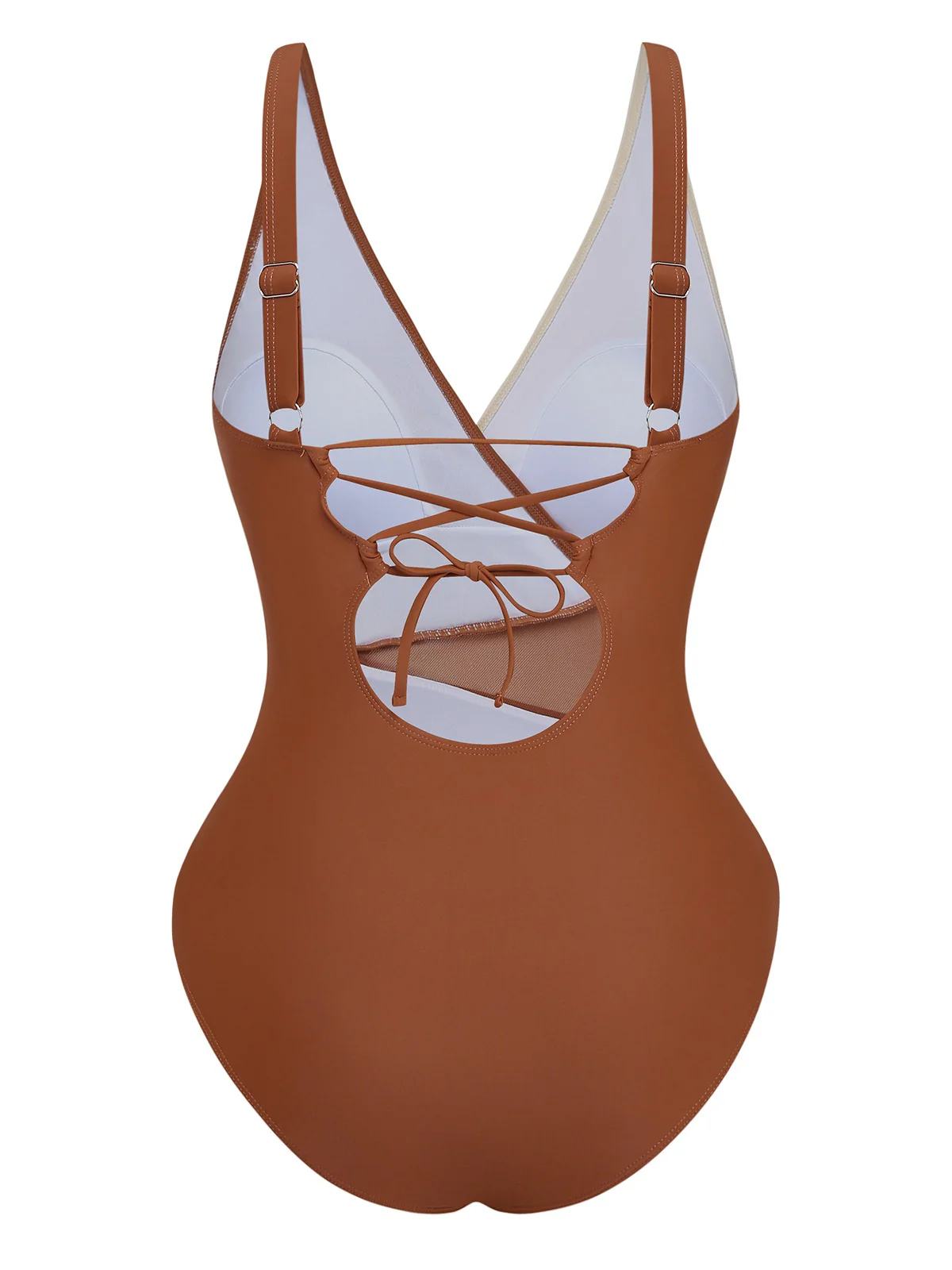 1950s Starfish V-Neck Tummy Control One-Piece Swimsuit - Image 8