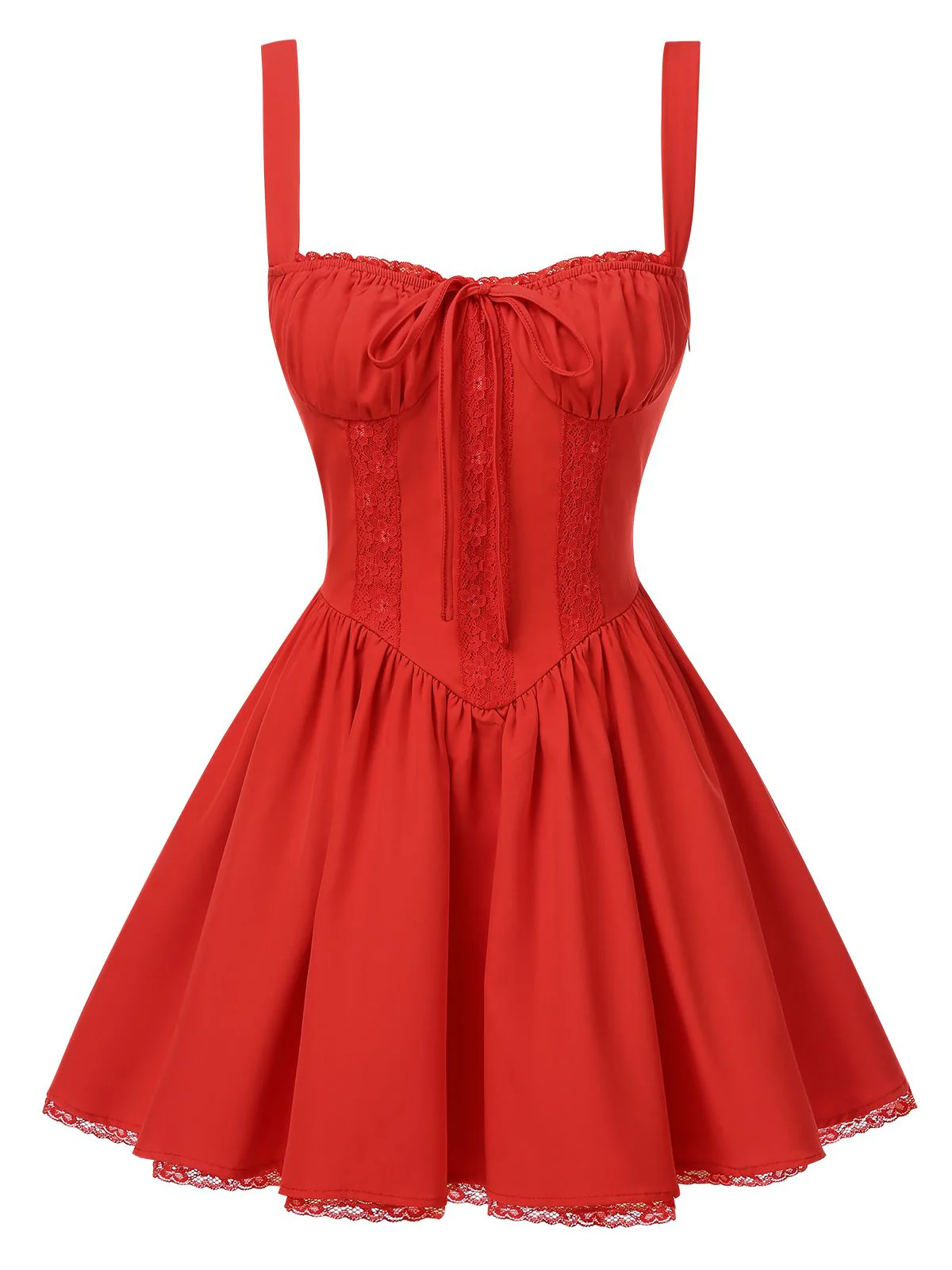 1950s Strap Lace-Up Corset Mini Dress - Image 2