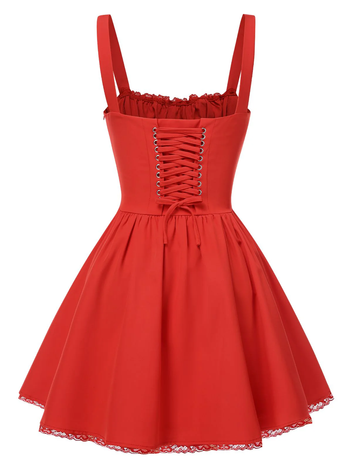 1950s Strap Lace-Up Corset Mini Dress - Image 3