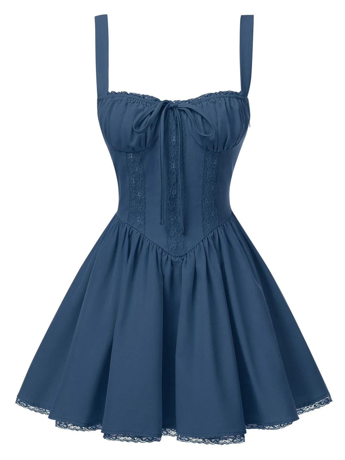 1950s Strap Lace-Up Corset Mini Dress - Image 6