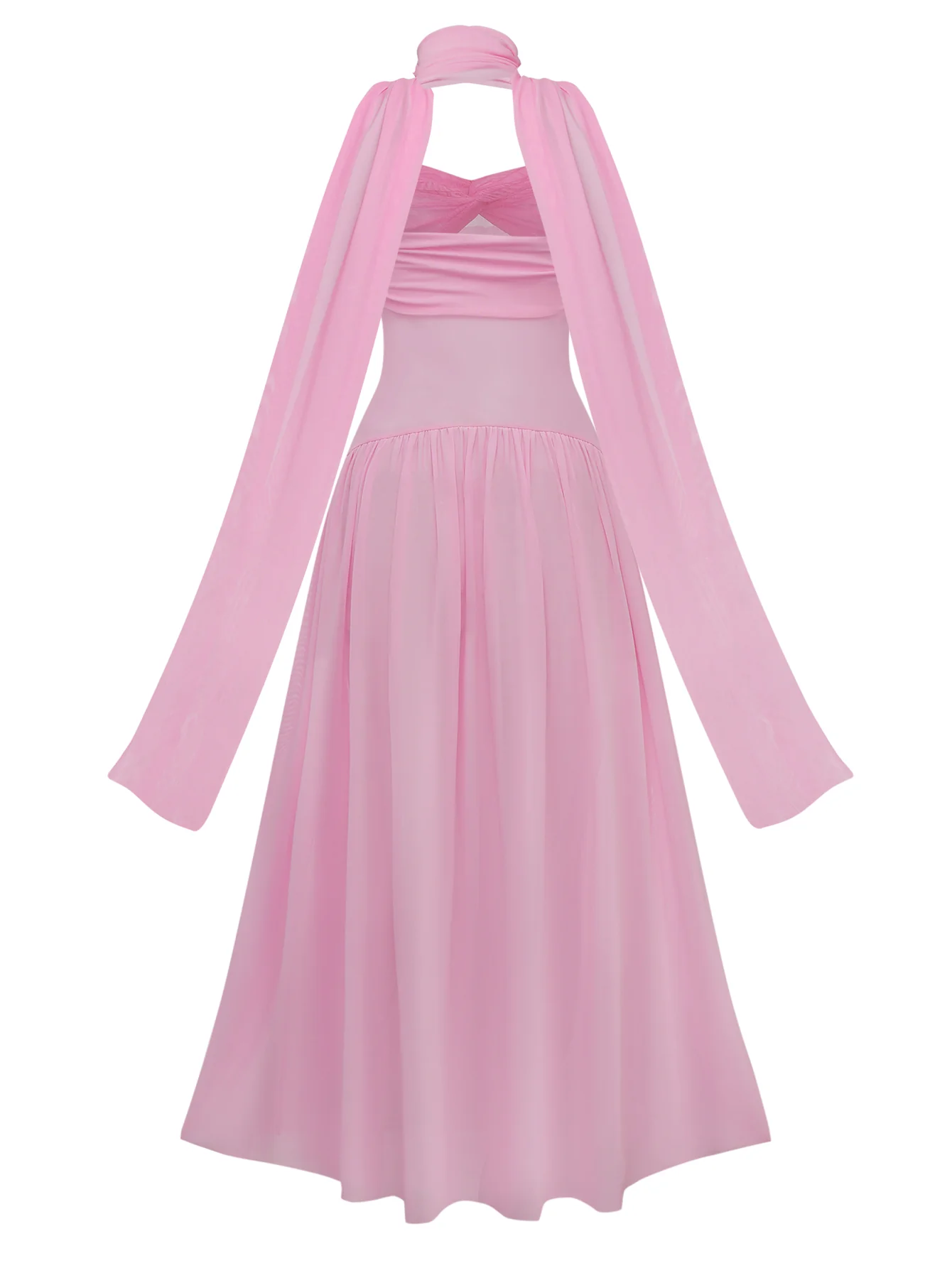 1950s Strapless Halter Neck Dress - Image 2