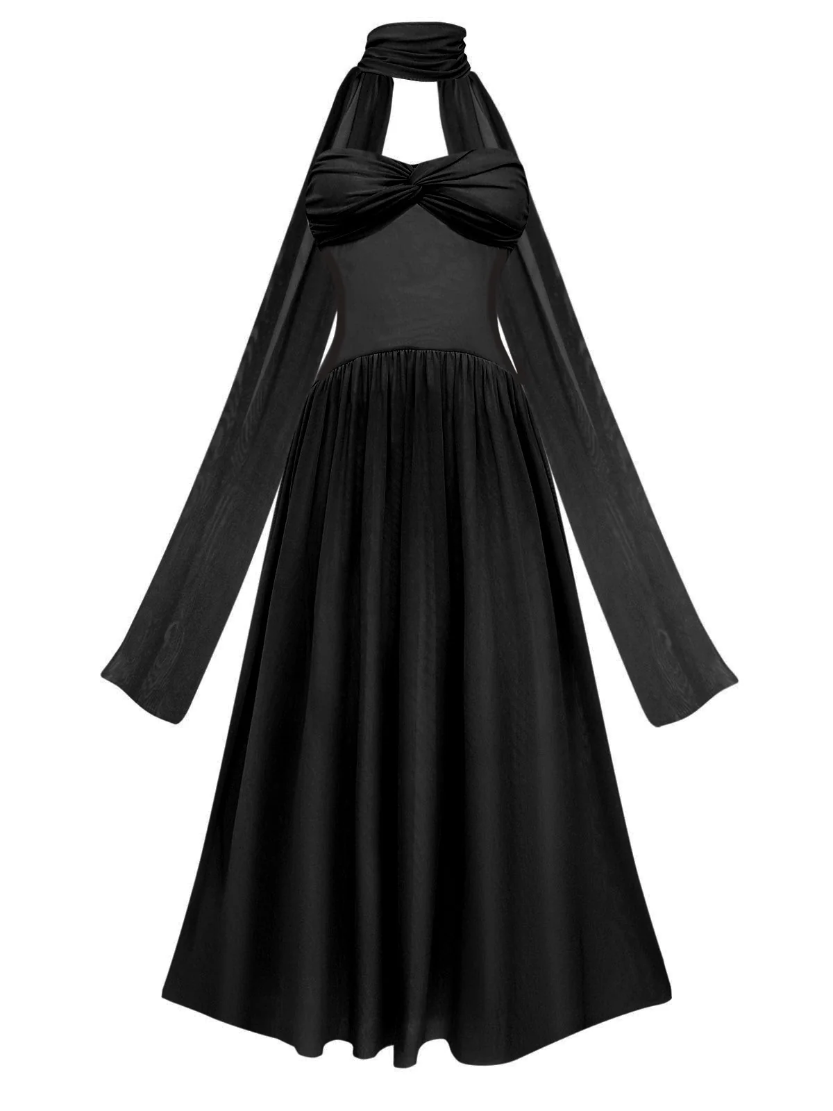 1950s Strapless Halter Neck Dress - Image 7