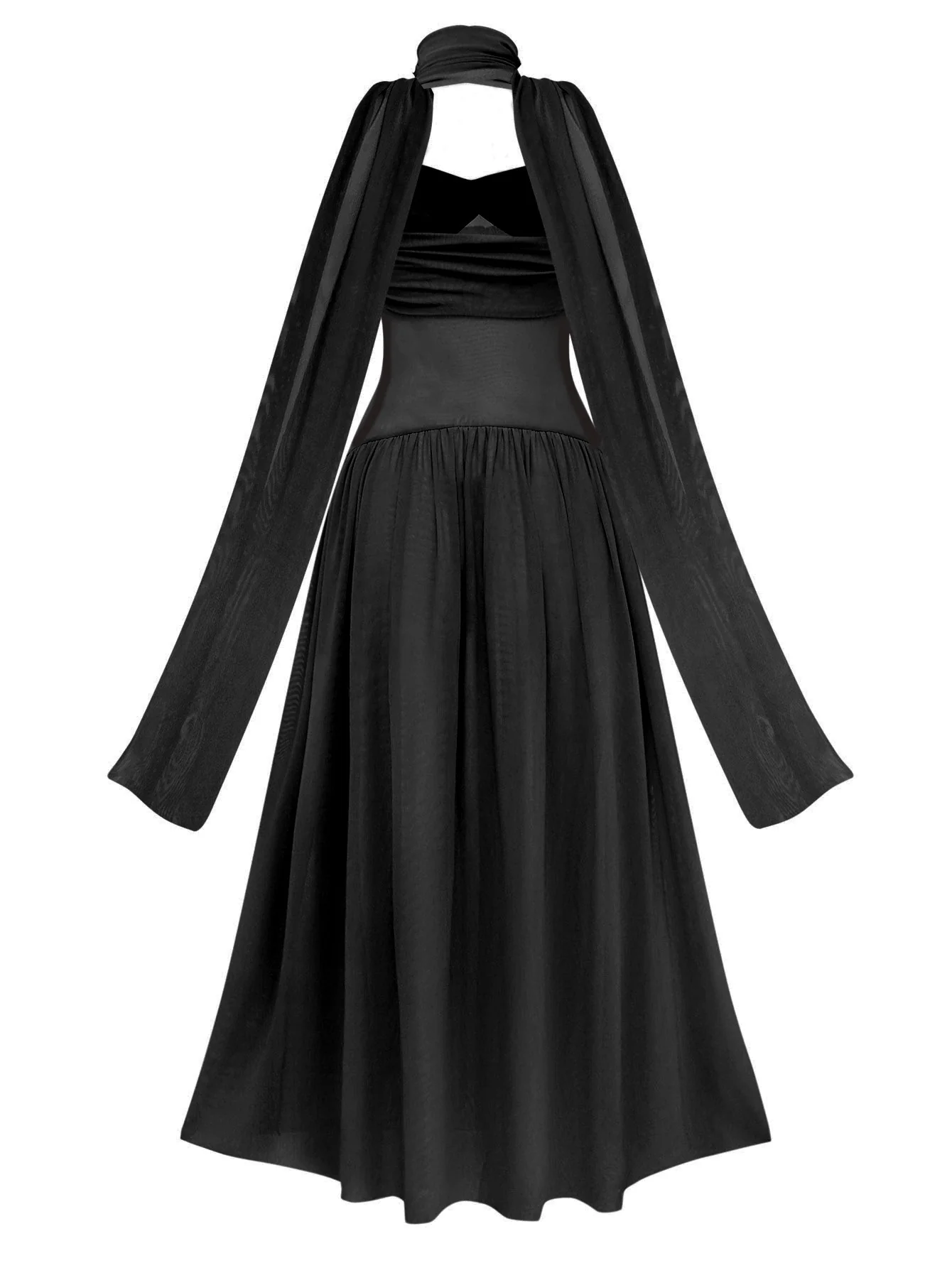 1950s Strapless Halter Neck Dress - Image 8