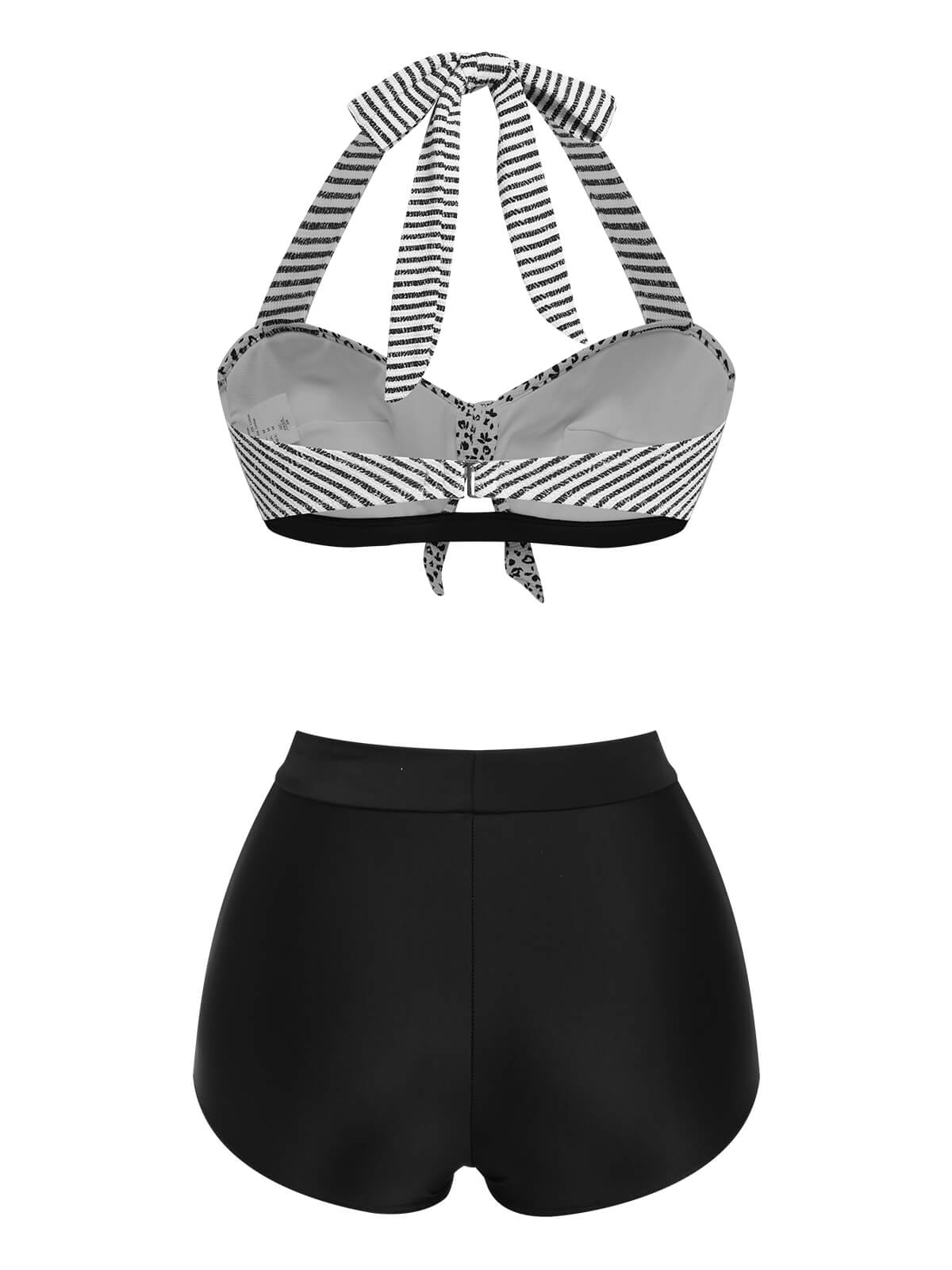 1950s Striped Patchwork Halter Swimsuit - Image 15