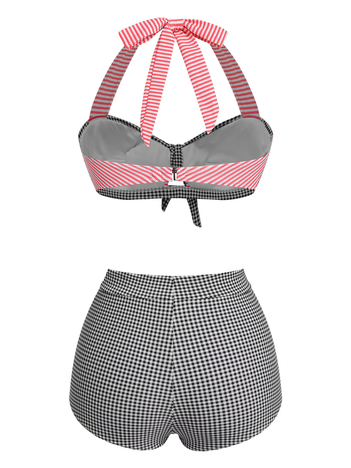 1950s Striped Patchwork Halter Swimsuit - Image 19