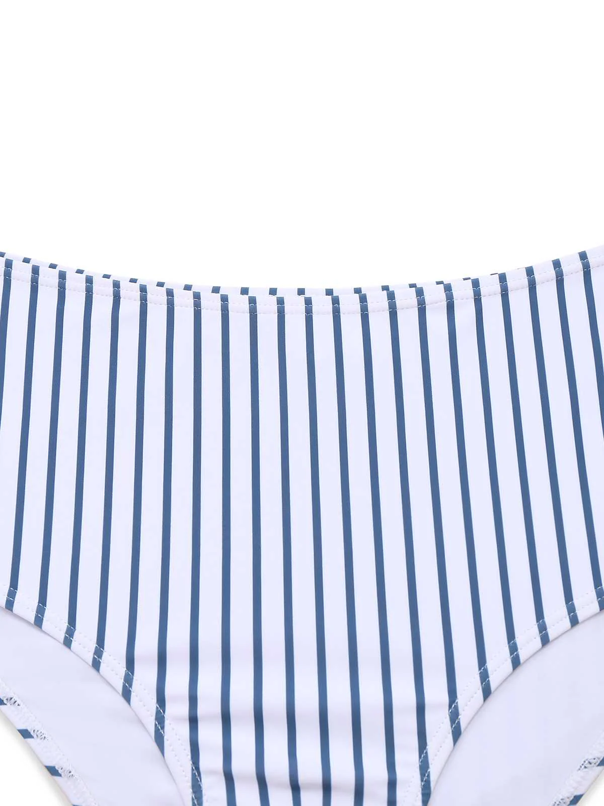 1950s Stripes Criss-Cross High-Waist Bikini Set - Image 4