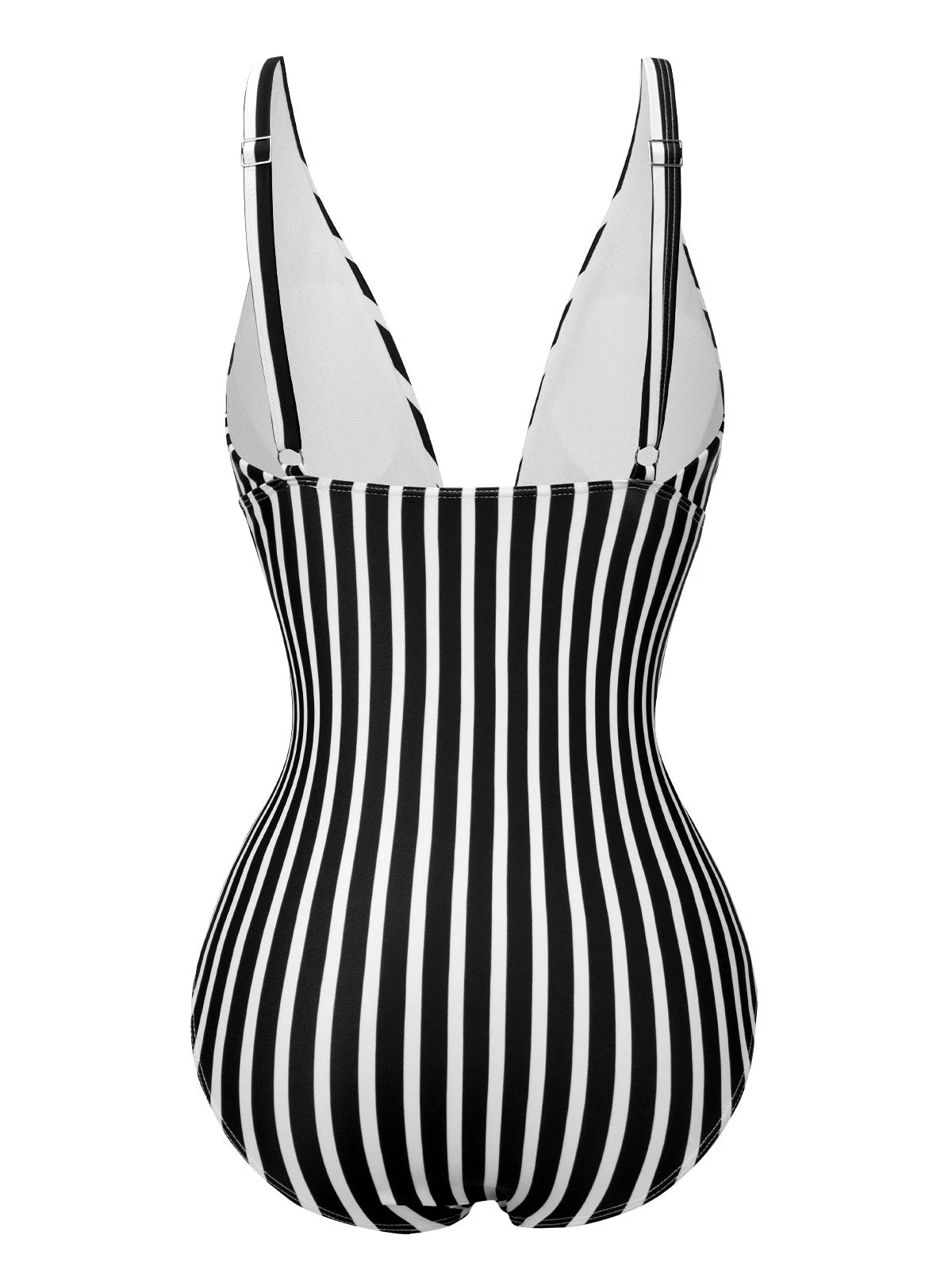 1950s Stripes Spaghetti Strap One-Piece Swimsuit - Image 11