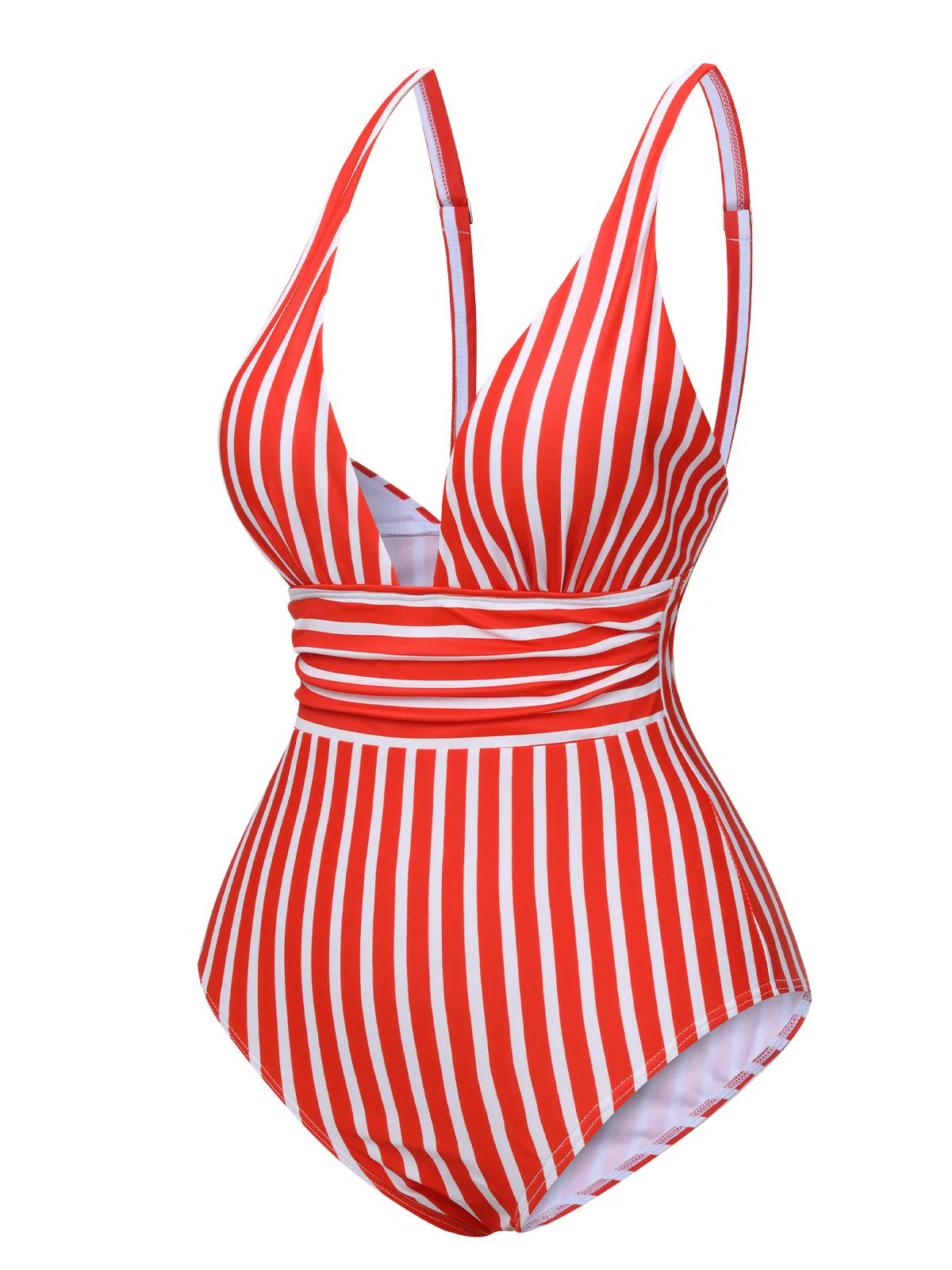 1950s Stripes Spaghetti Strap One-Piece Swimsuit - Image 7