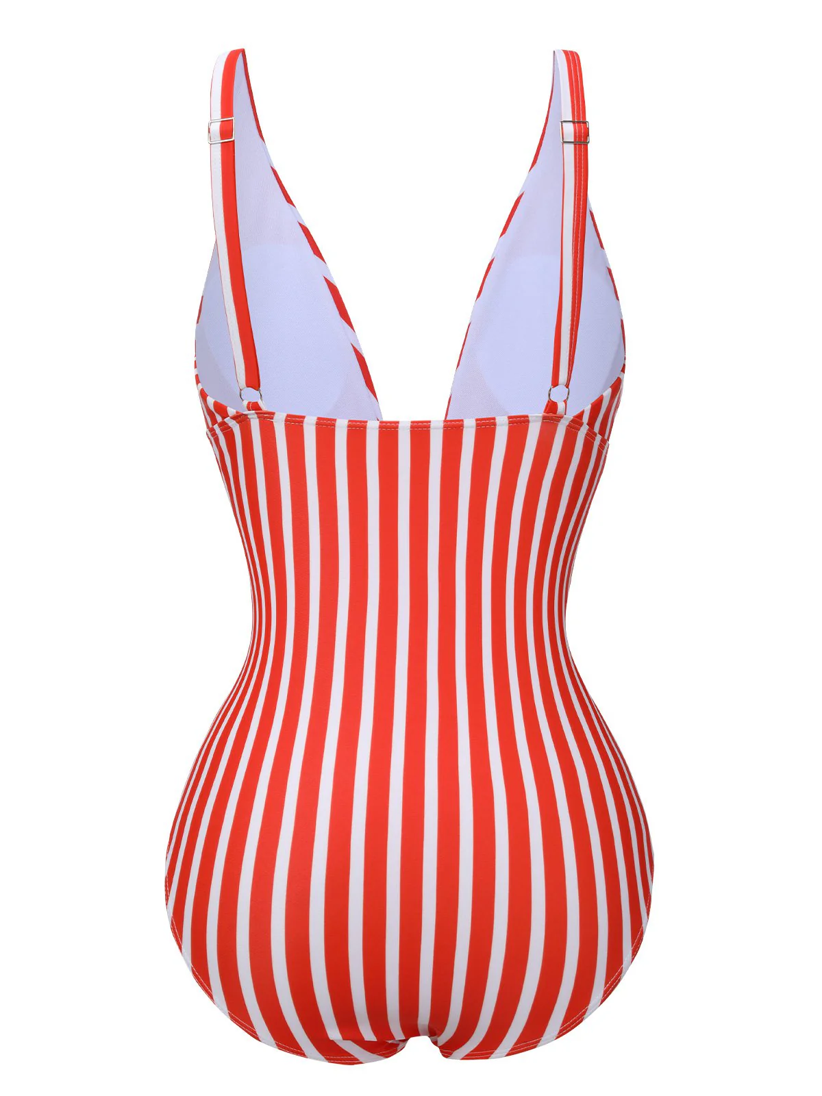 1950s Stripes Spaghetti Strap One-Piece Swimsuit - Image 8