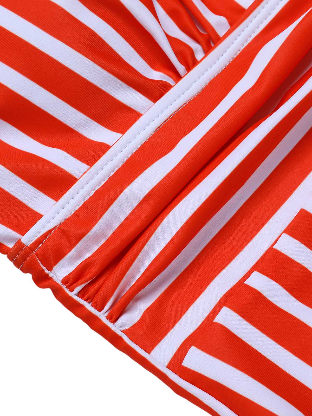 1950s Stripes Spaghetti Strap One-Piece Swimsuit - Image 6
