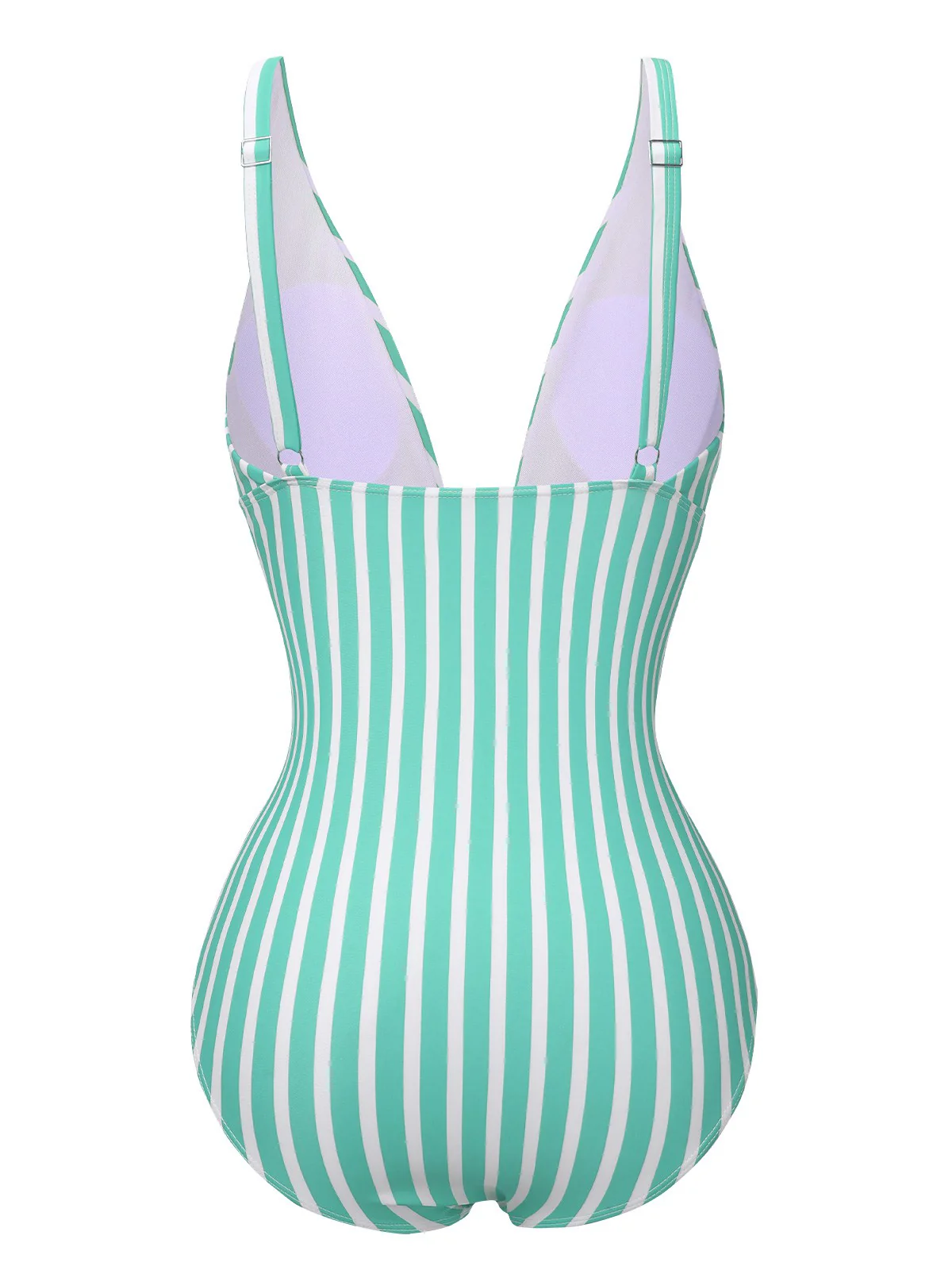 1950s Stripes Spaghetti Strap One-Piece Swimsuit - Image 8
