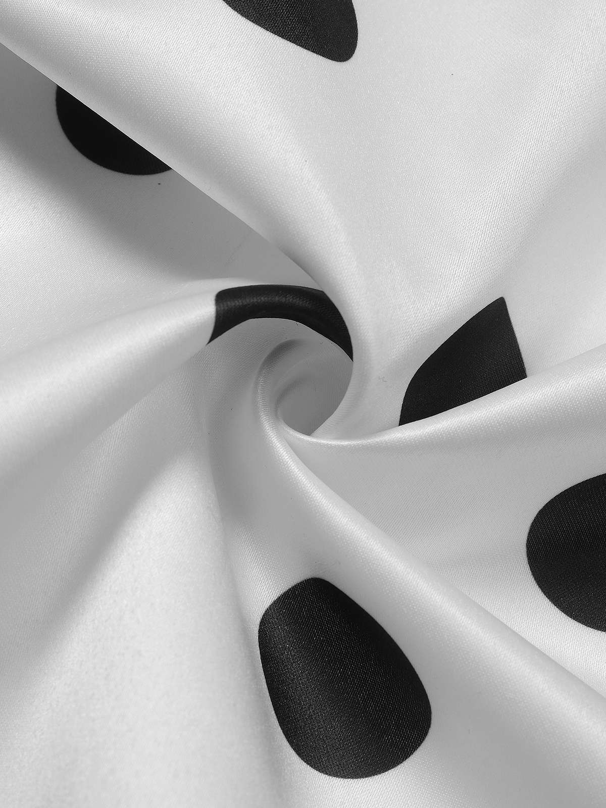 1950s Surplice V-Neck Polka Dot Belted Dress - Image 10