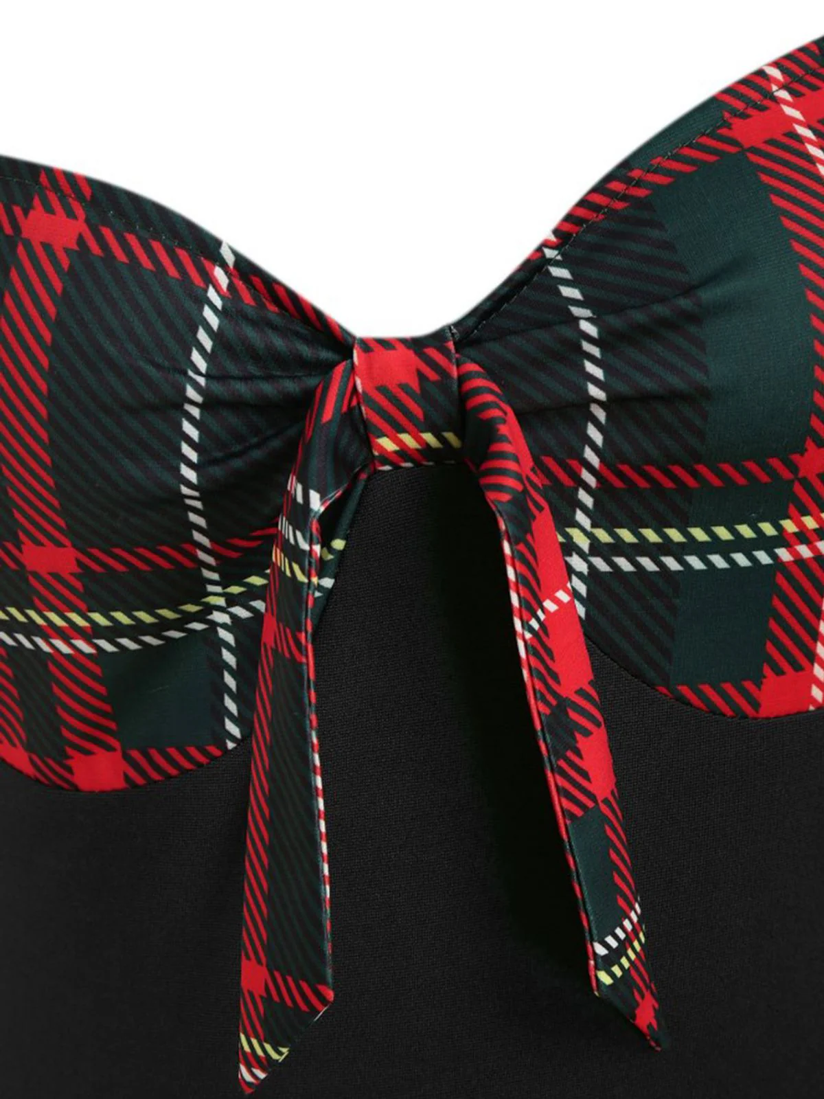 1950s Sweetheart Plaid Patchwork Dress - Image 14
