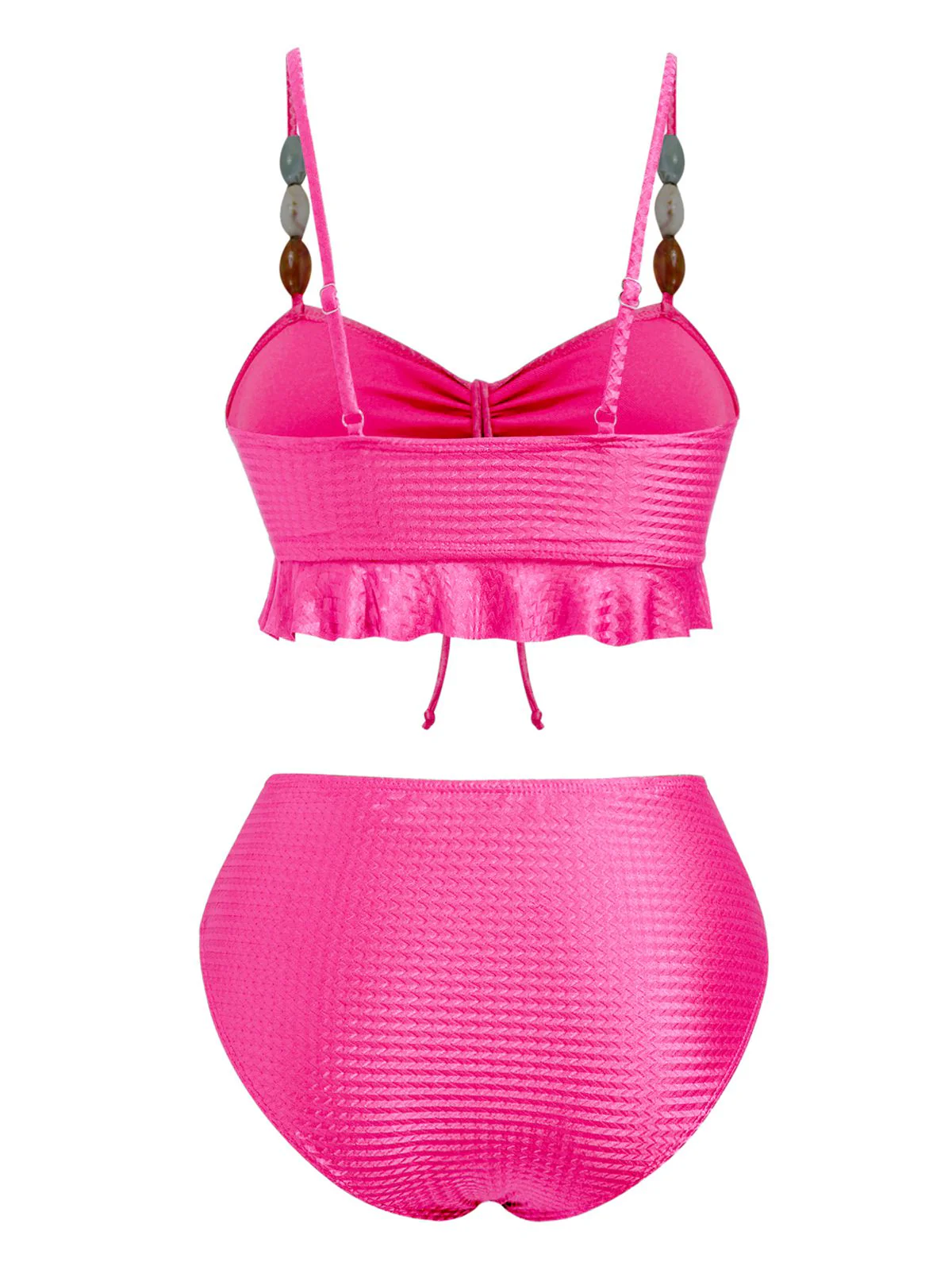 1950s Textured Fabric Colored Stones Bikini Set - Image 11