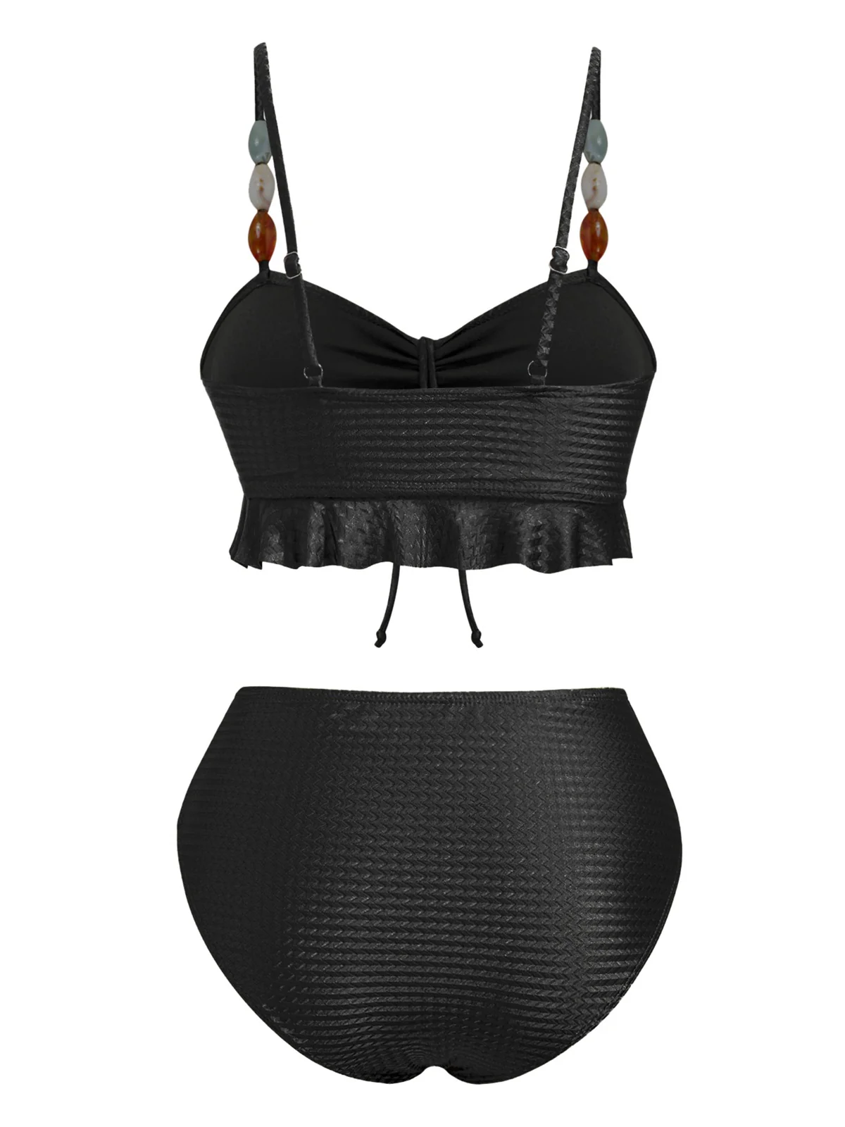 1950s Textured Fabric Colored Stones Bikini Set - Image 2