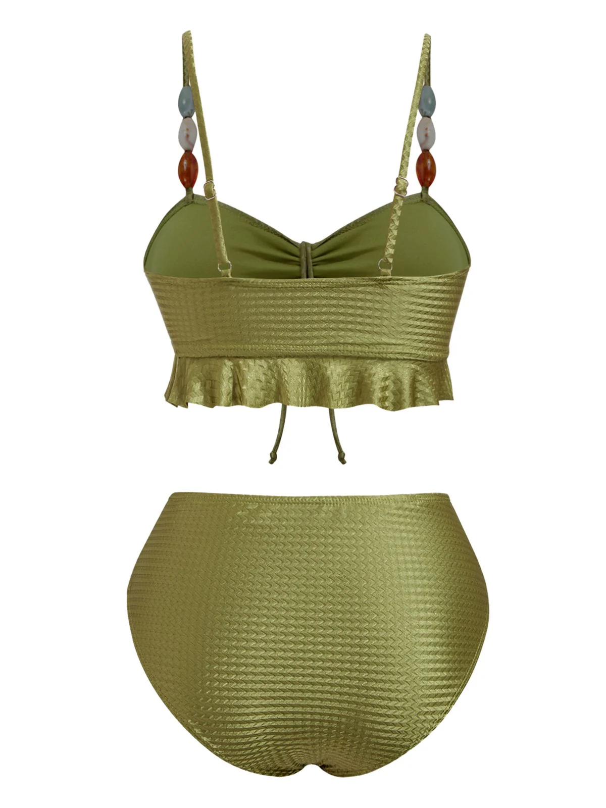 1950s Textured Fabric Colored Stones Bikini Set - Image 5