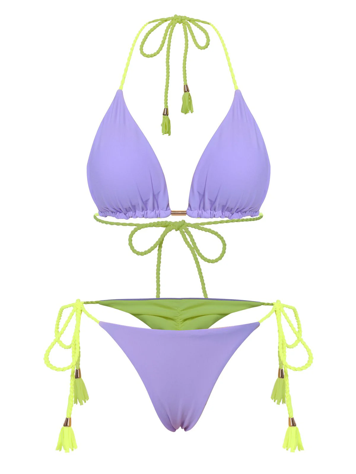 1950s Tie Back Backless Braided Bikini Set - Image 13
