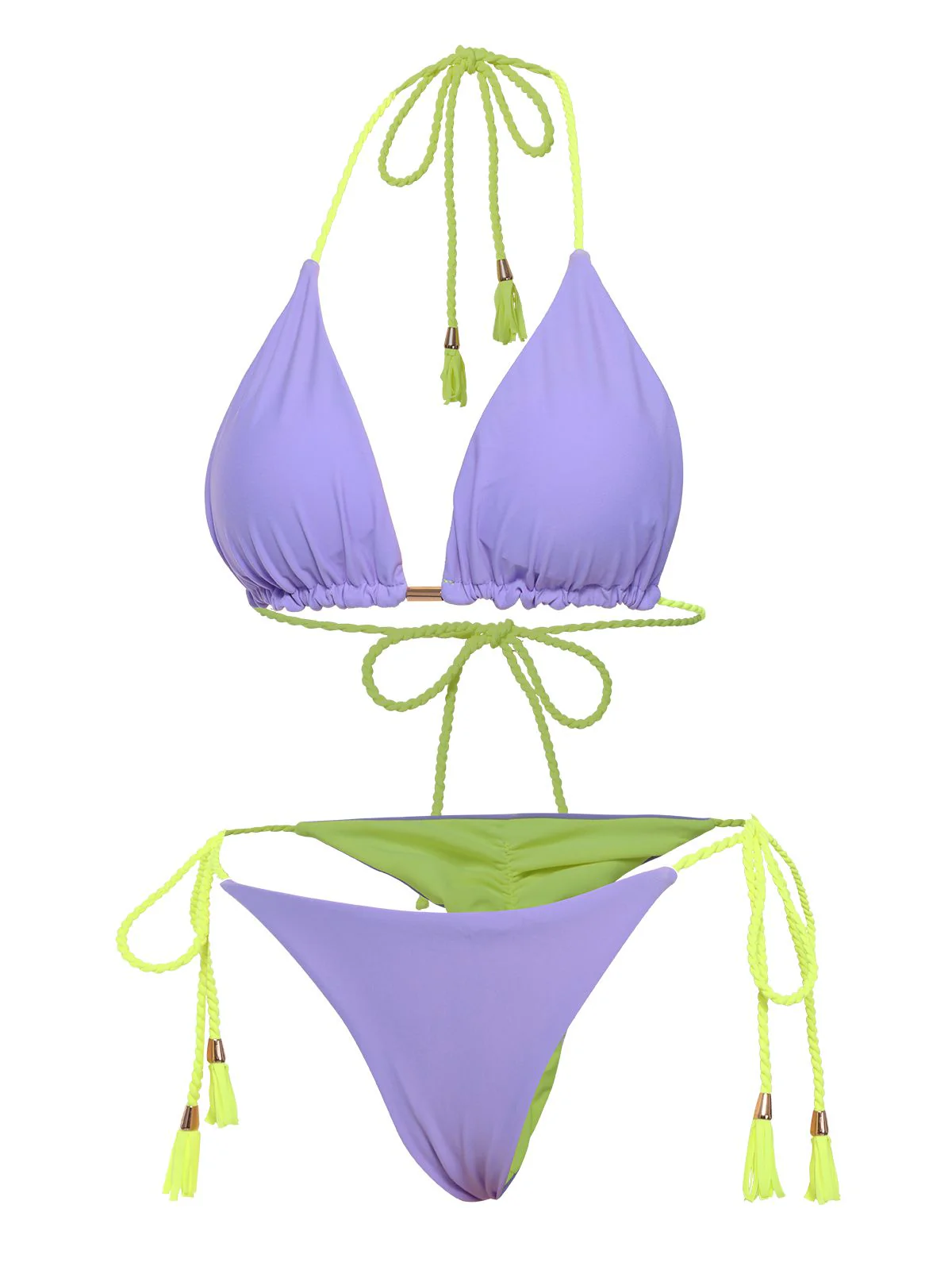 1950s Tie Back Backless Braided Bikini Set - Image 14