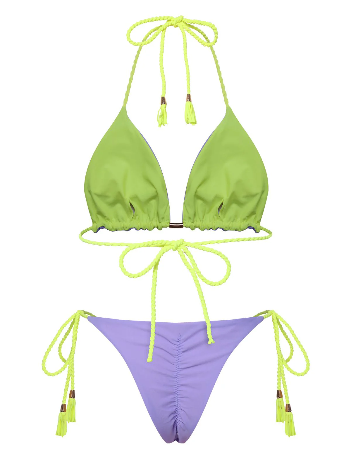 1950s Tie Back Backless Braided Bikini Set - Image 15