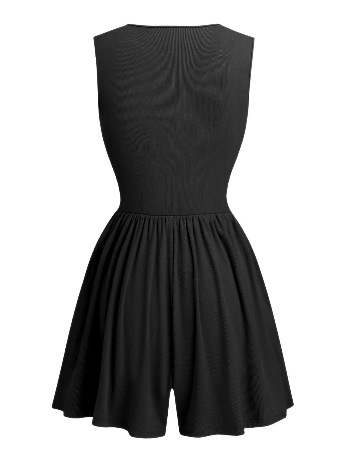 1950s Tie-Shoulder Lace Waist V-Neck Fit Romper - Image 8
