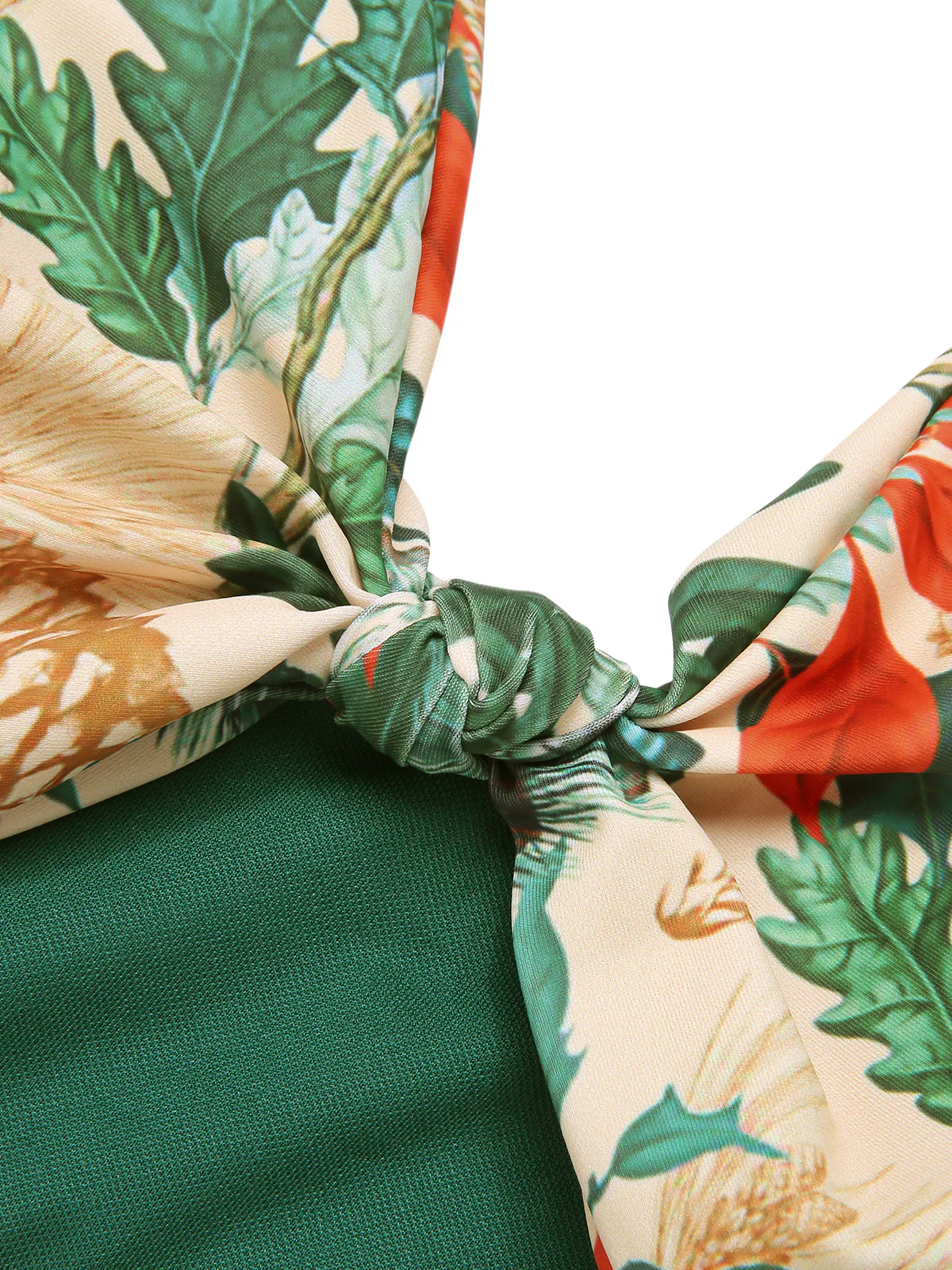 1950s Tropical Plant Patchwork Bikini Set & Cover-Up - Image 6