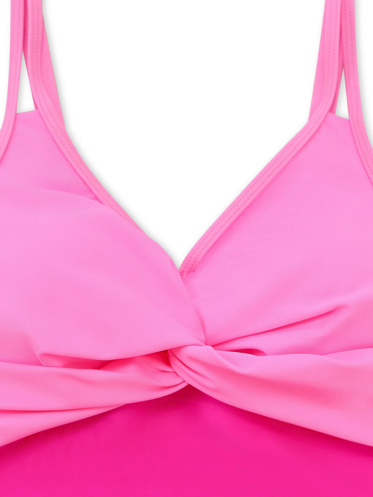 1950s V-Neck Color Patchwork One-Piece Swimsuit - Image 3