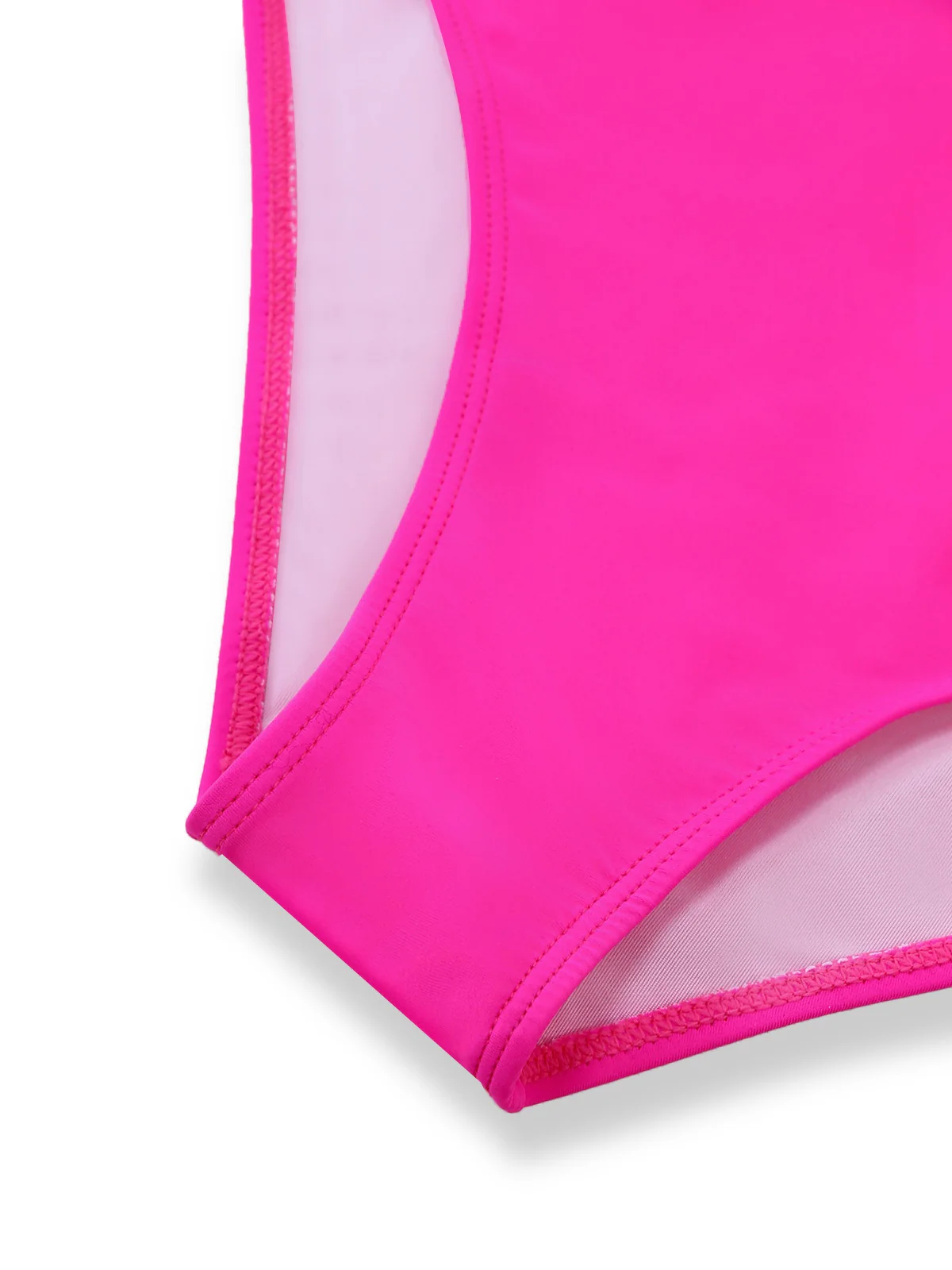 1950s V-Neck Color Patchwork One-Piece Swimsuit - Image 5