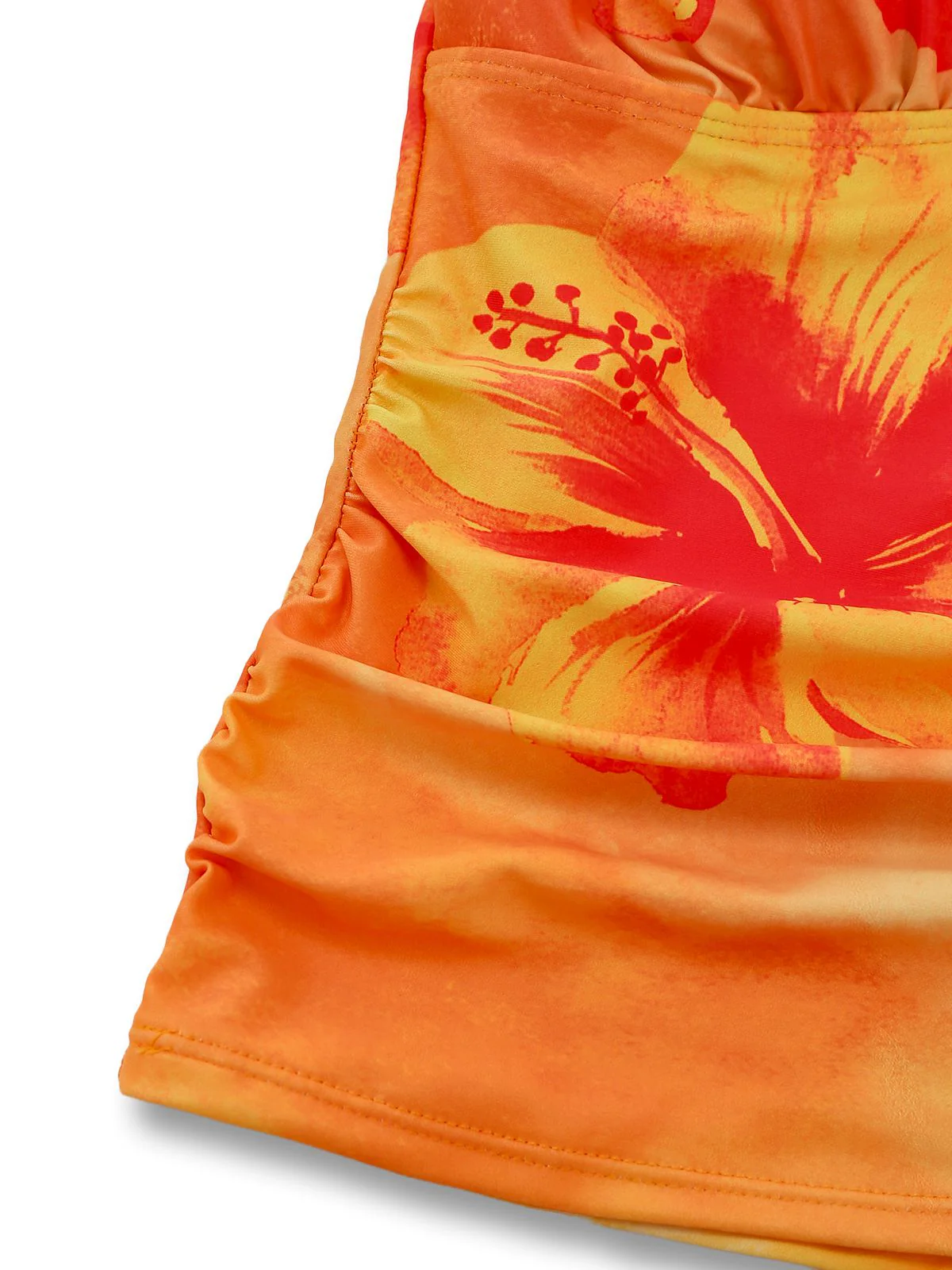 1950s V-Neck Floral Patchwork Tankini Set - Image 8