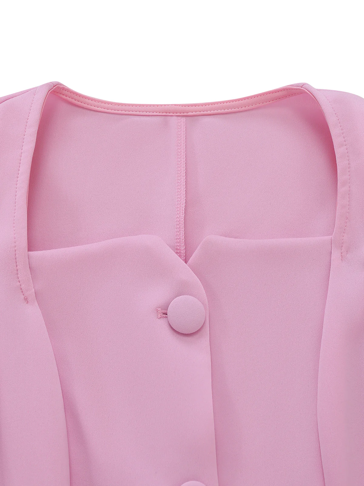 1950s Sweetheart Neck Long Sleeve Solid Pleated Dress - Image 4