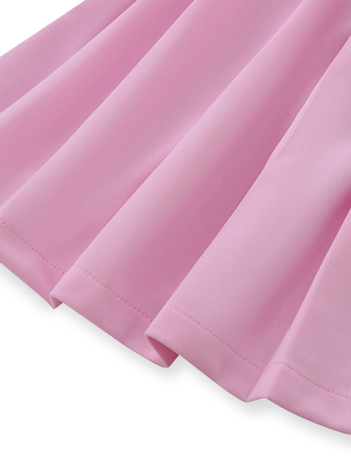 1950s Sweetheart Neck Long Sleeve Solid Pleated Dress - Image 5