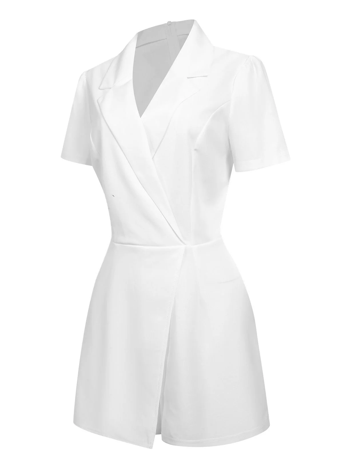 1950s V-Neck Solid Lapel Romper - Image 7
