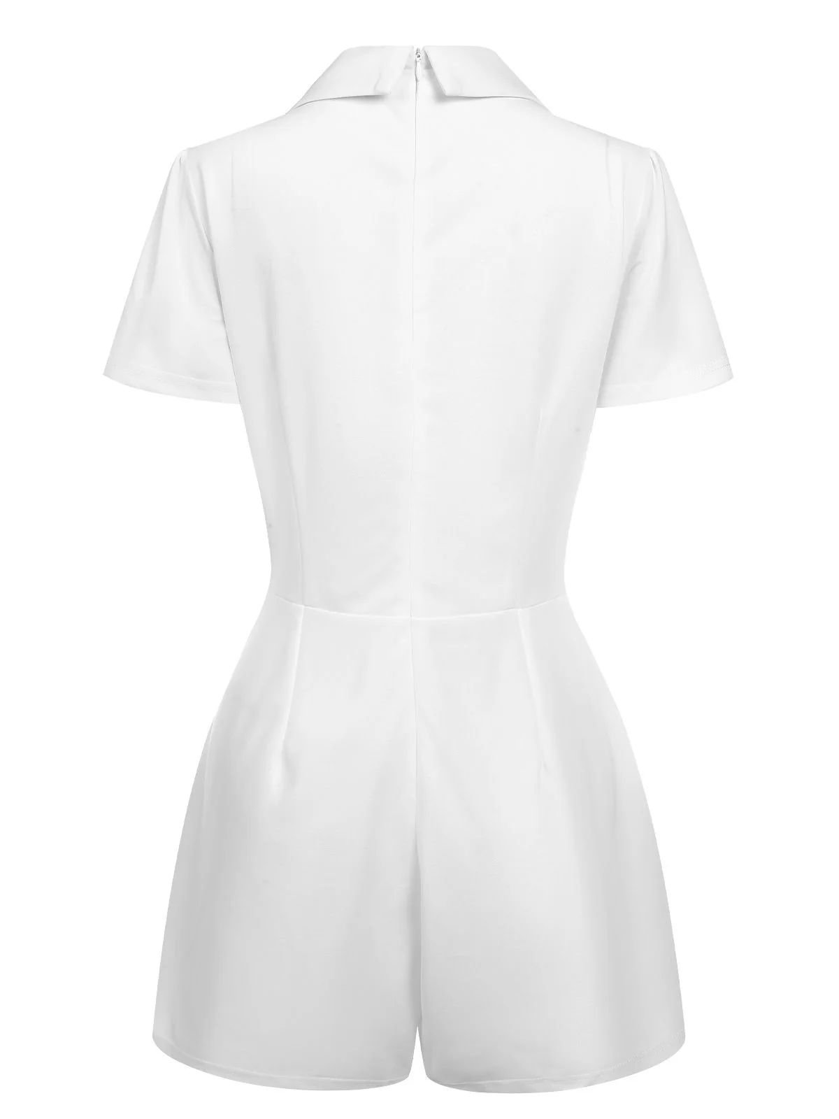 1950s V-Neck Solid Lapel Romper - Image 8