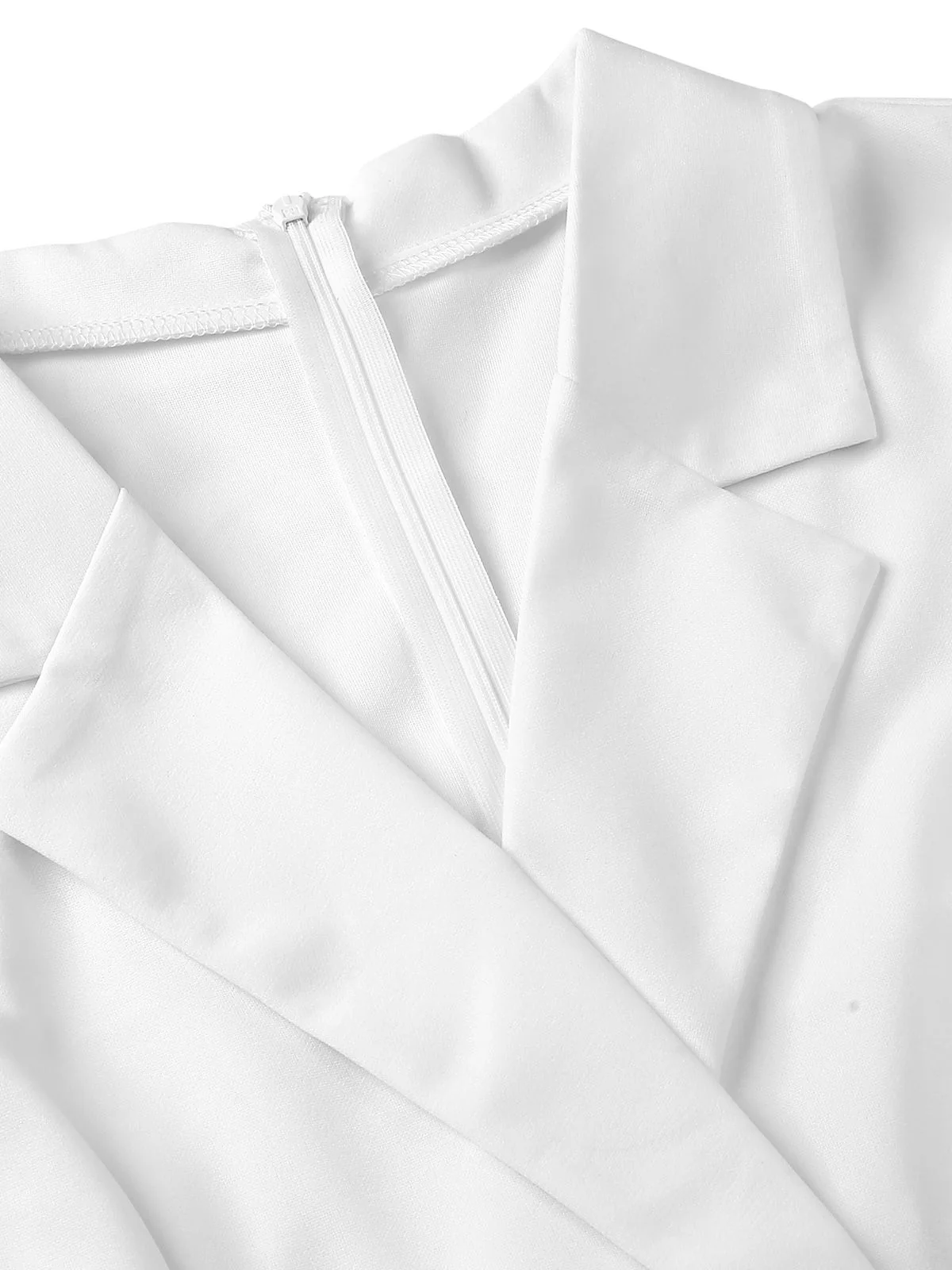 1950s V-Neck Solid Lapel Romper - Image 9