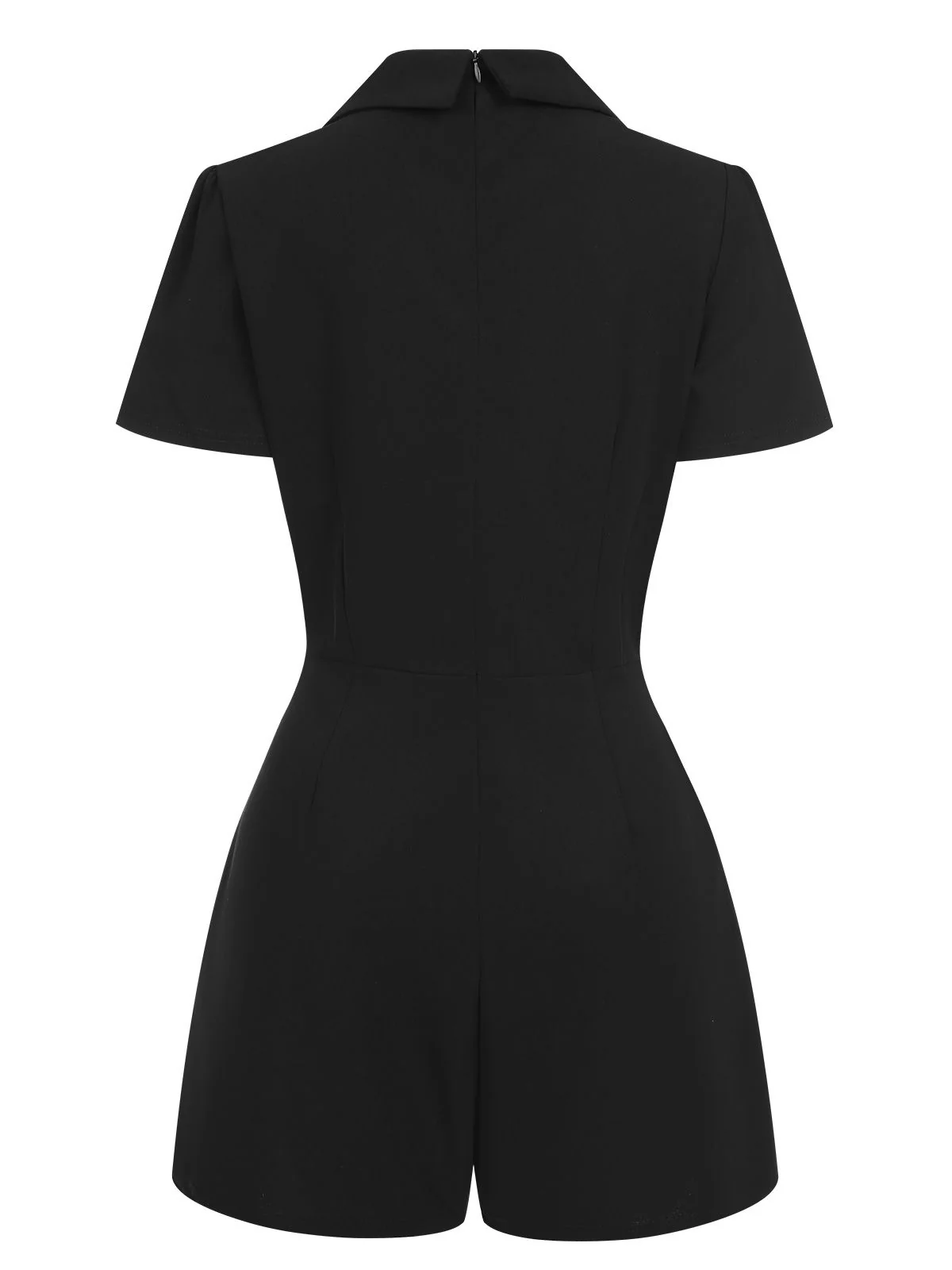 1950s V-Neck Solid Lapel Romper - Image 3